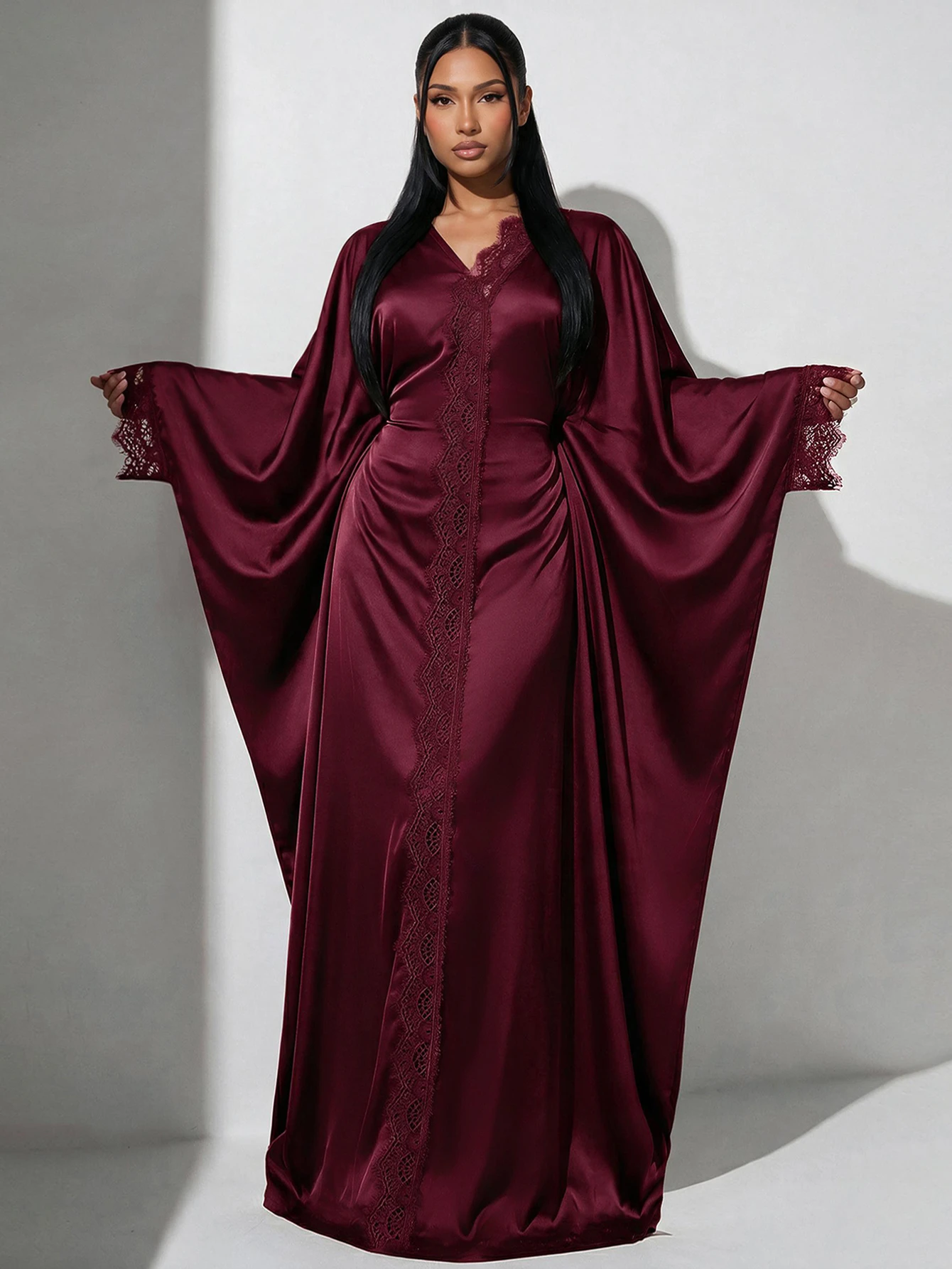 Veilorie Robe décontractée pour femmes avec patchwork de dentelle, pour fêtes et voyages — vue 3