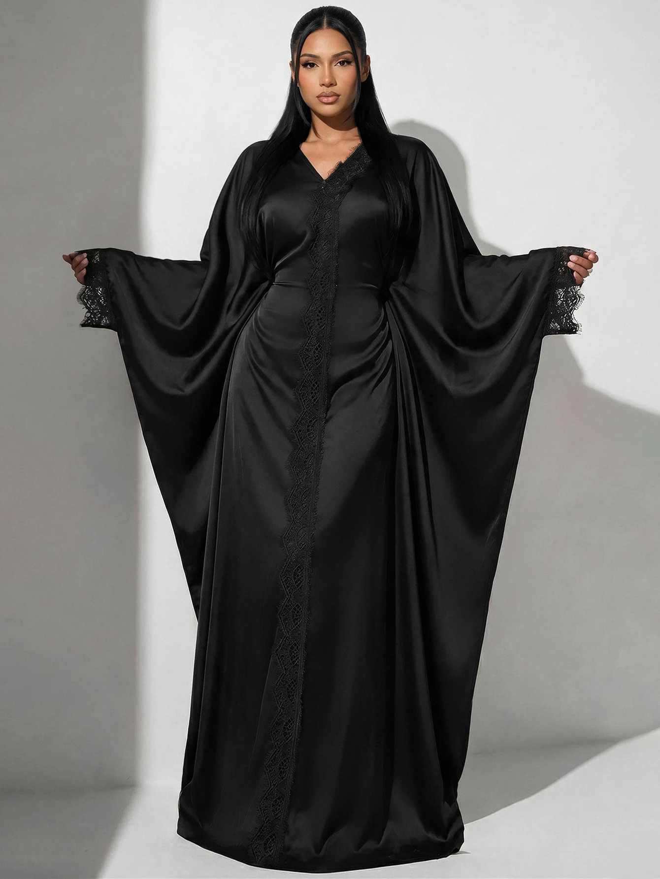 Veilorie Robe décontractée pour femmes avec patchwork de dentelle, pour fêtes et voyages — vue 2