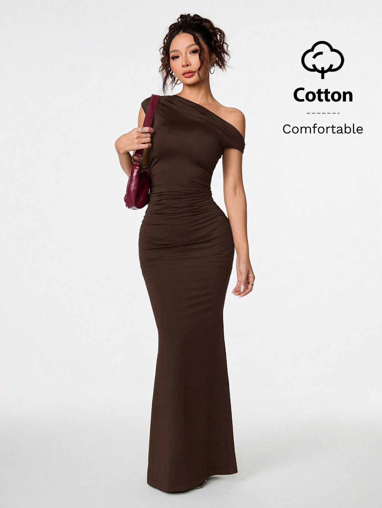 PETITE Robe asymétrique à épaules inclinées extra-longue avec traîne en queue de — vue 13