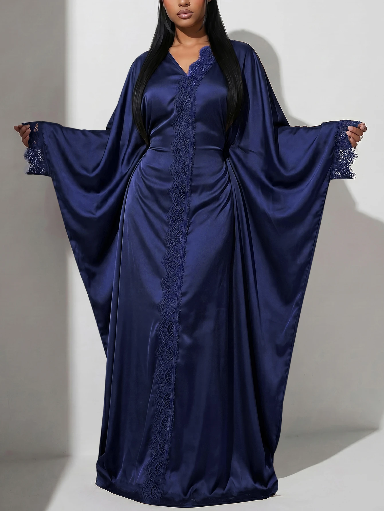 Veilorie Robe décontractée pour femmes avec patchwork de dentelle, pour fêtes et voyages — vue 8