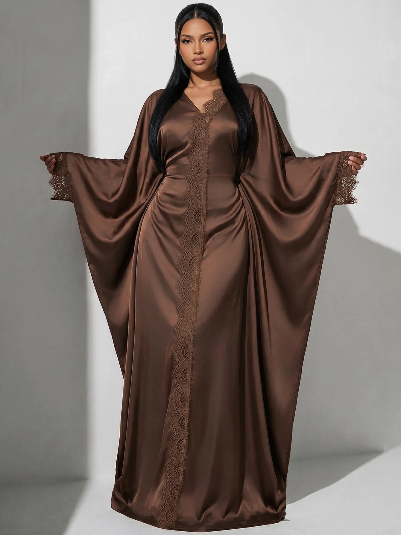 Veilorie Robe décontractée pour femmes avec patchwork de dentelle, pour fêtes et voyages — vue 7