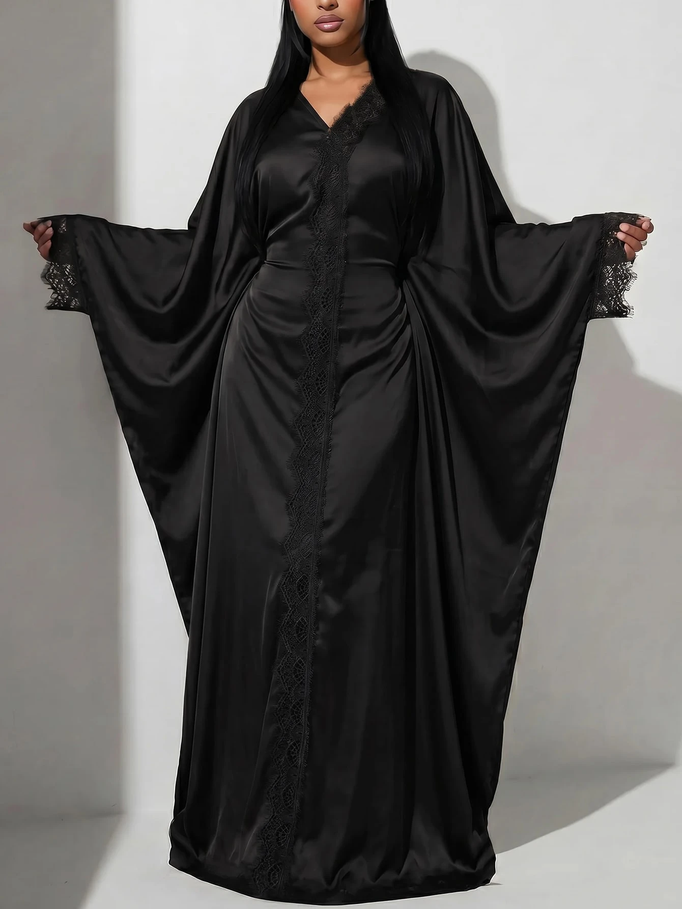 Veilorie Robe décontractée pour femmes avec patchwork de dentelle, pour fêtes et voyages — vue 9
