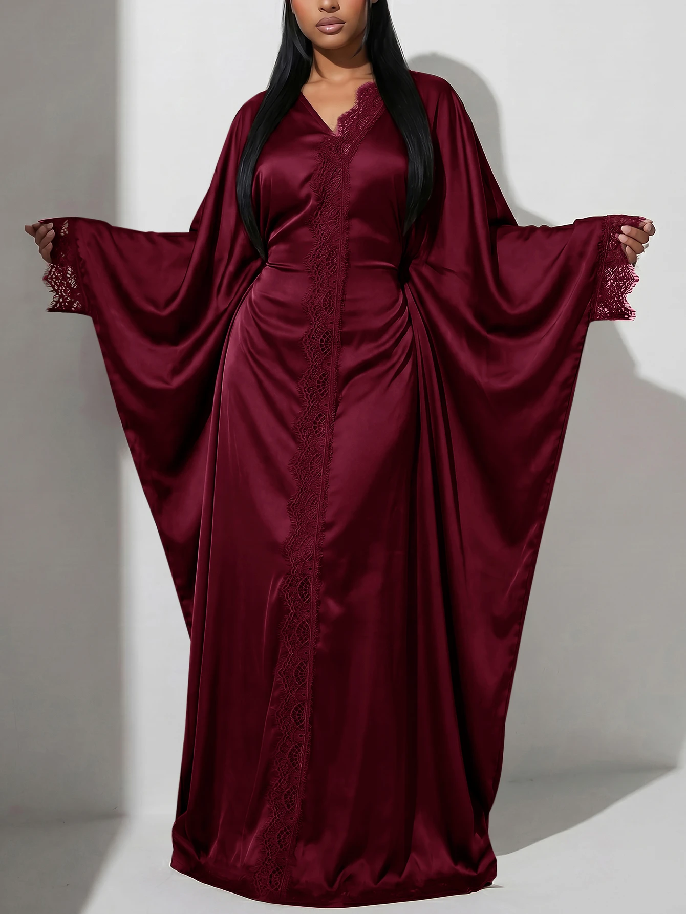 Veilorie Robe décontractée pour femmes avec patchwork de dentelle, pour fêtes et voyages — vue 10
