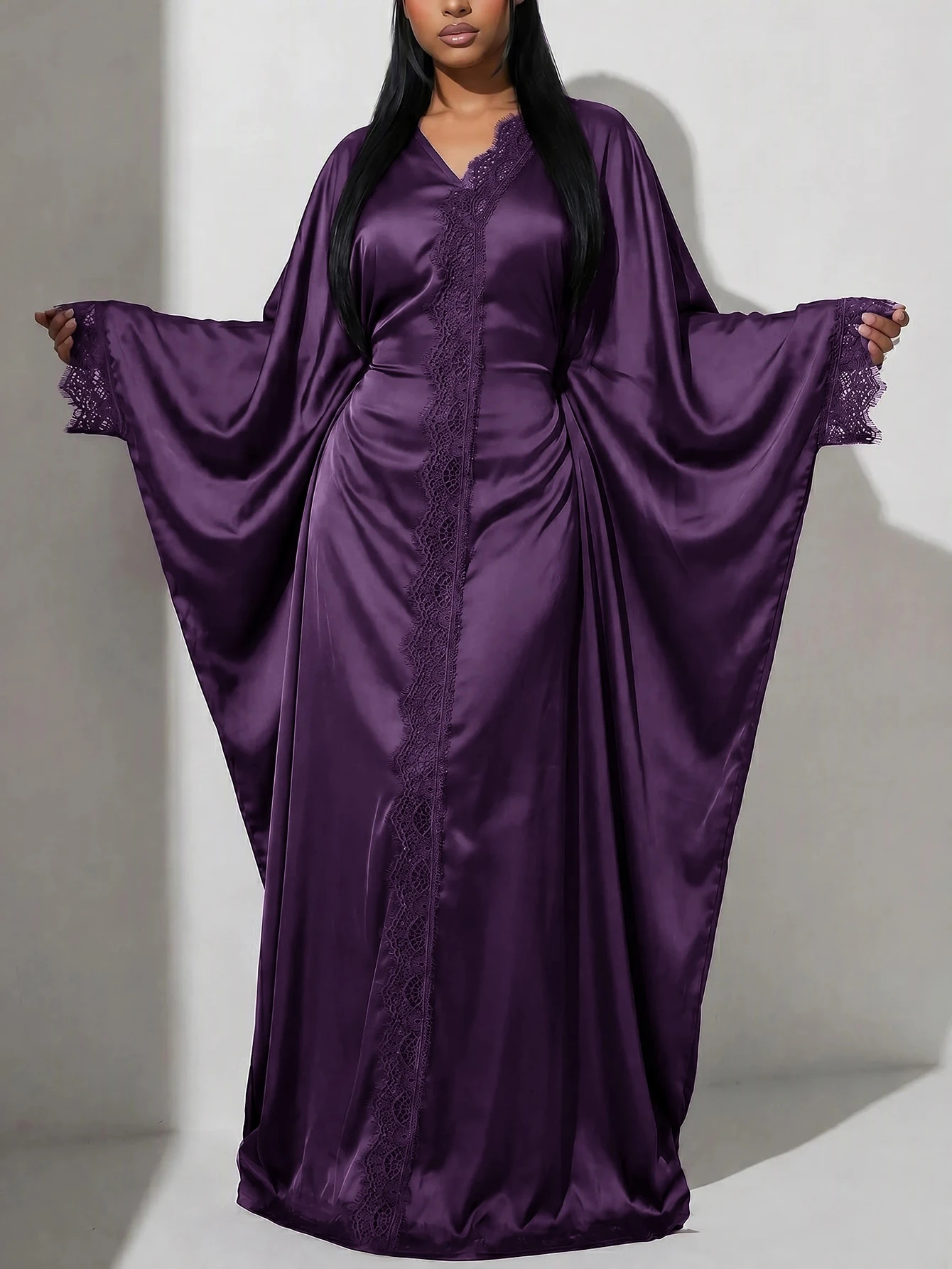 Veilorie Robe décontractée pour femmes avec patchwork de dentelle, pour fêtes et voyages — vue 11