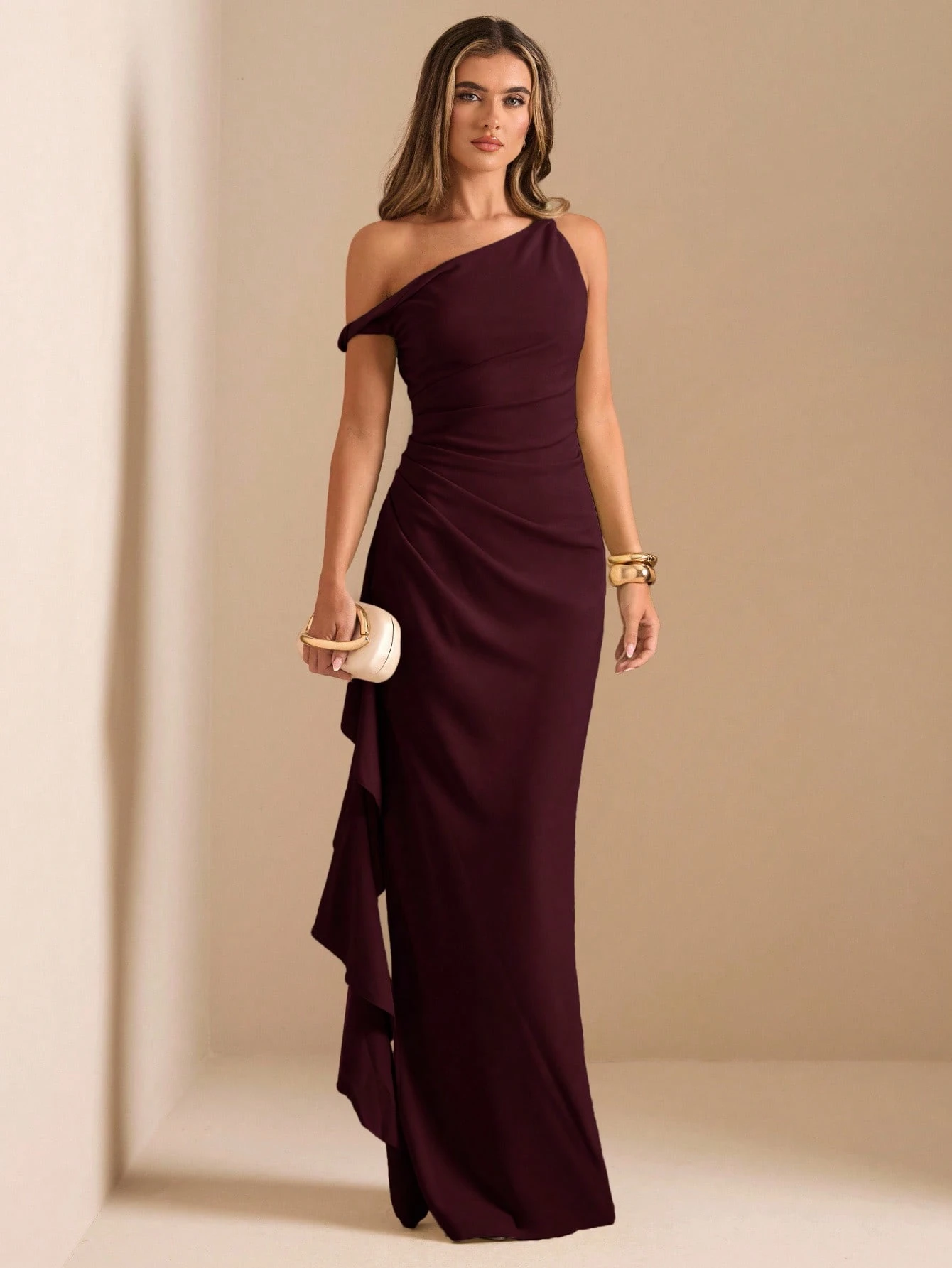Robe longue de demoiselle d'honneur cocktail bleu clair, élégante, tropicale — vue 7
