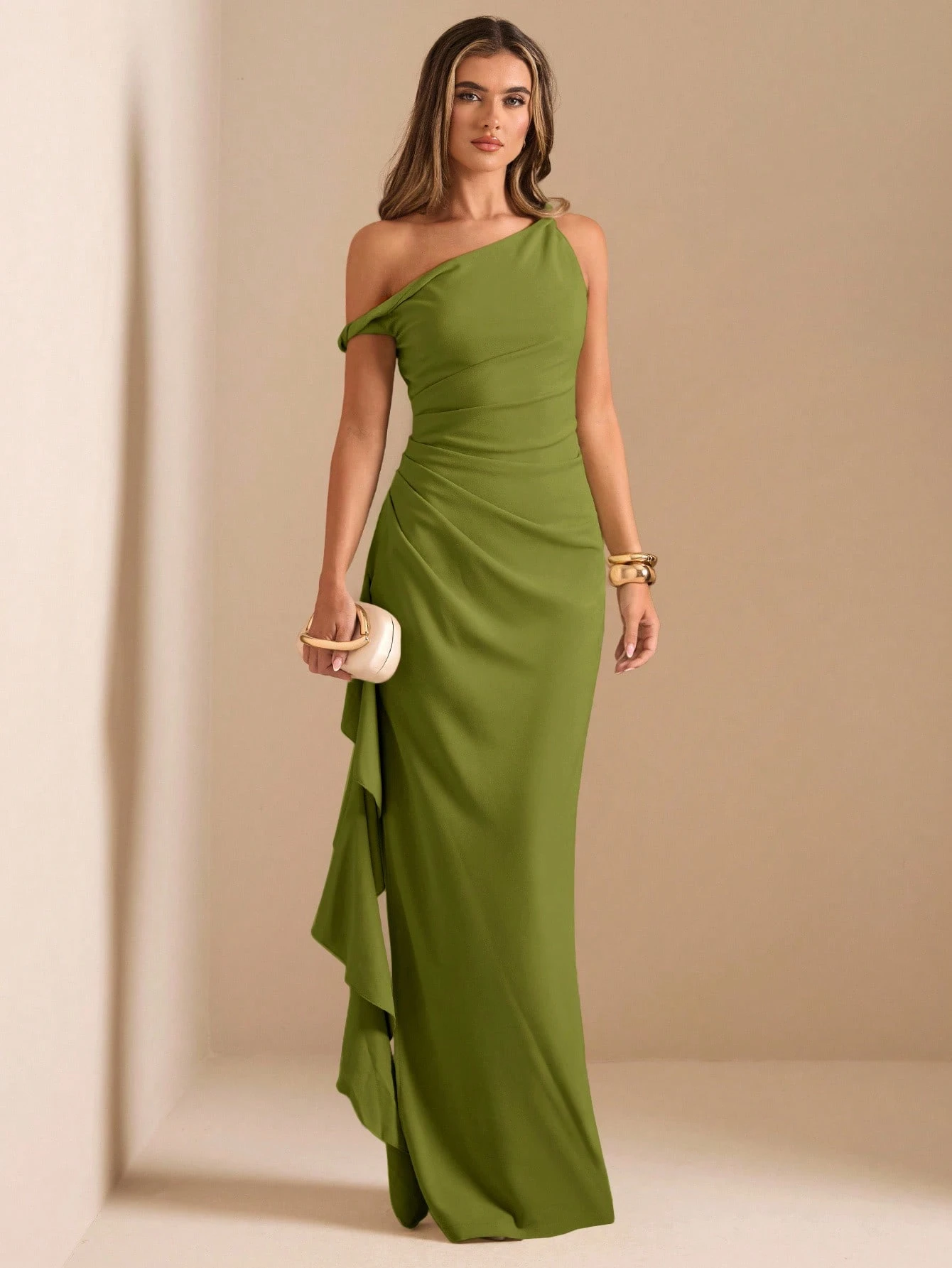 Robe longue de demoiselle d'honneur cocktail bleu clair, élégante, tropicale — vue 18