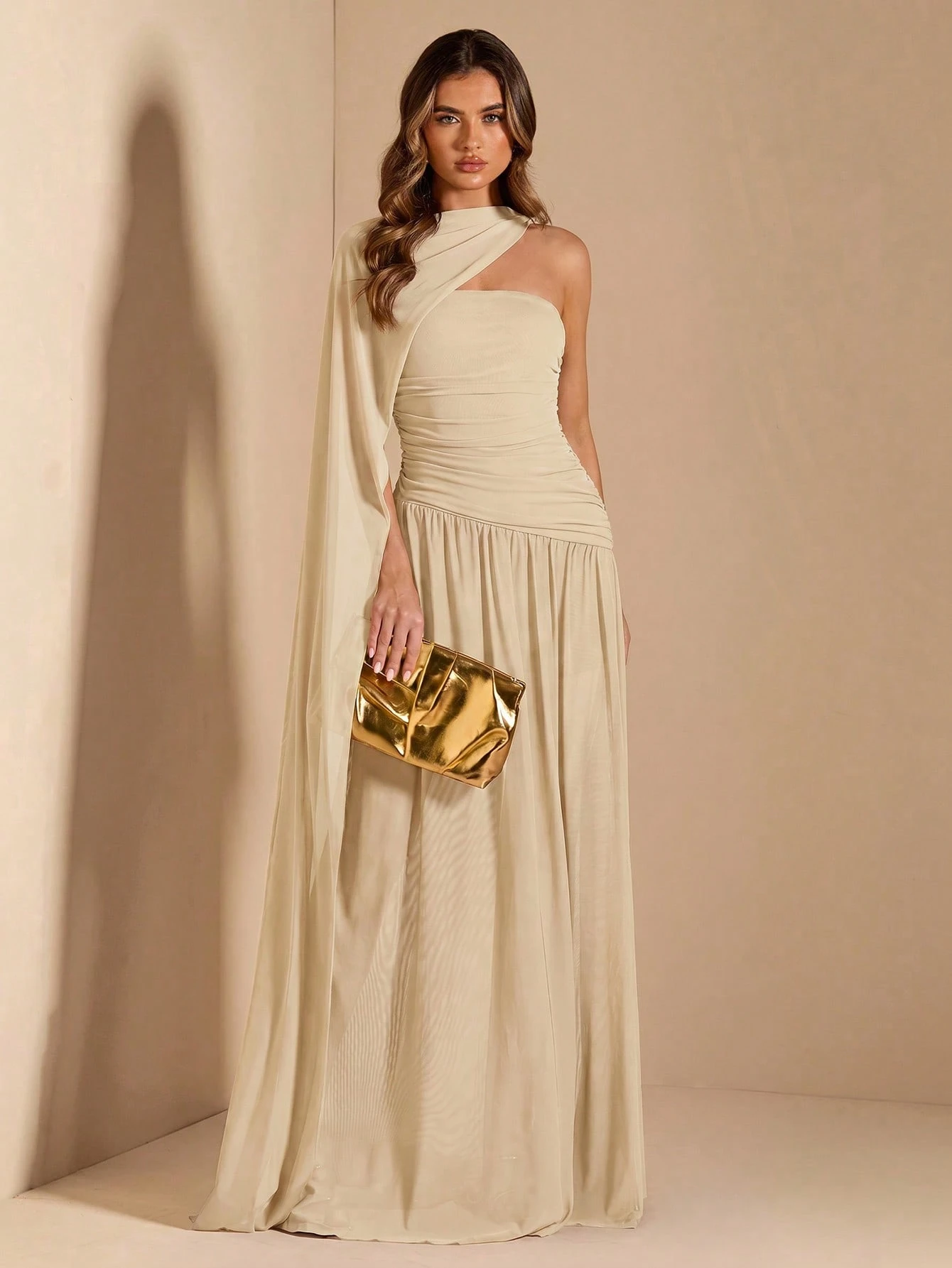 Robe fourreau sans manches plissée pour femme, robe de soirée élégante sans — vue 2