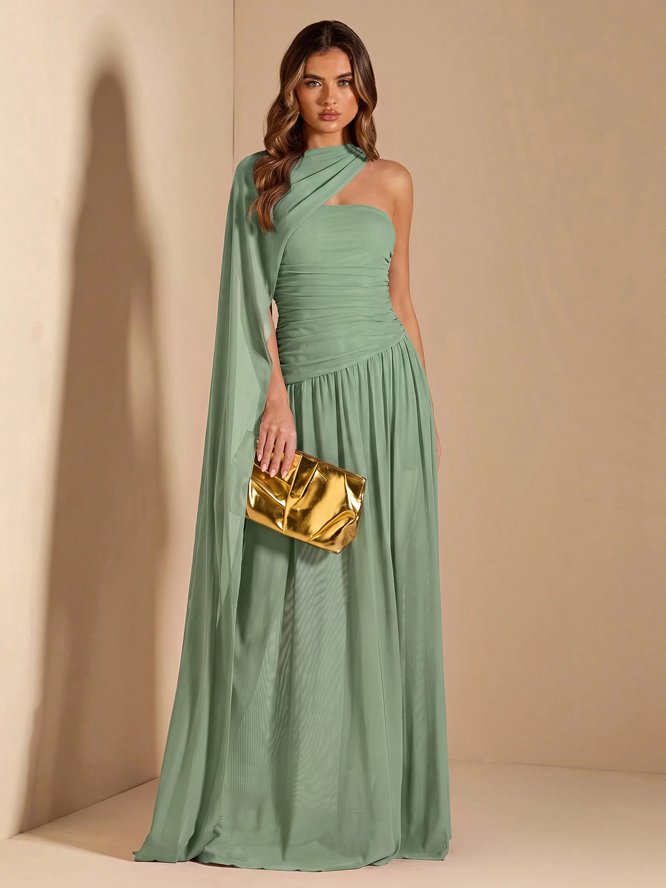 Robe fourreau sans manches plissée pour femme, robe de soirée élégante sans — vue 9