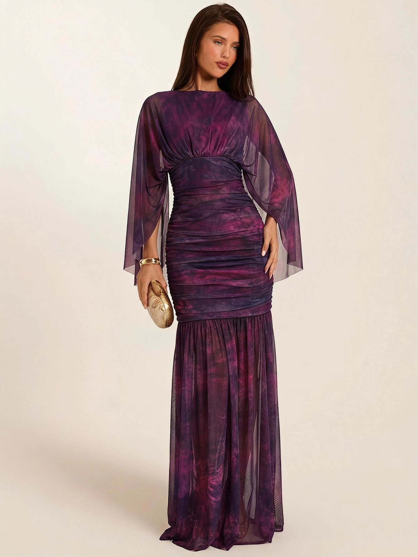 Robe de mode vintage pour femmes avec taille plissée pour soirée, fête — vue 4