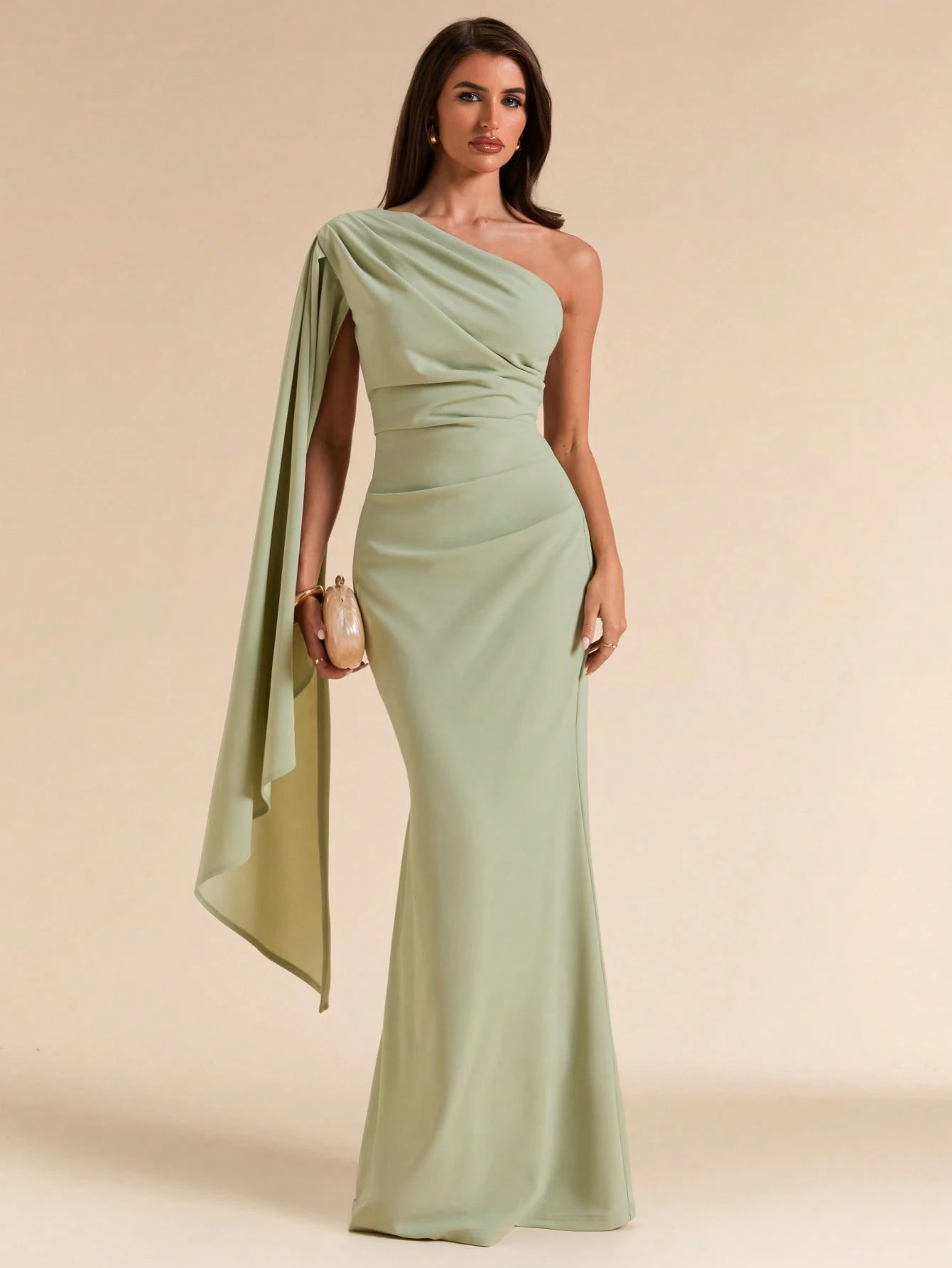 Robe de demoiselle d'honneur d'été pour dîner formel, épaule asymétrique — vue 3