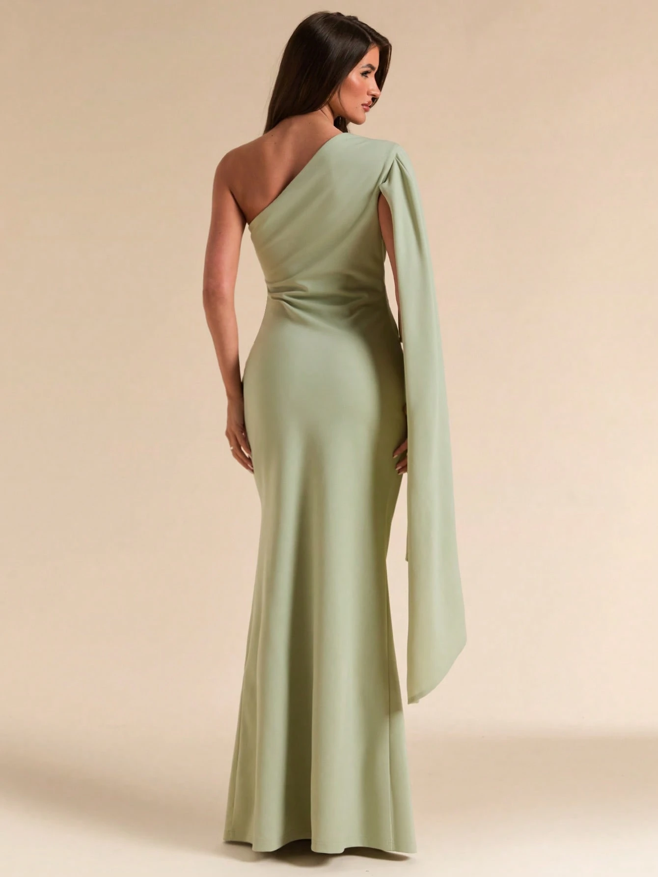 Robe de demoiselle d'honneur d'été pour dîner formel, épaule asymétrique — vue 2