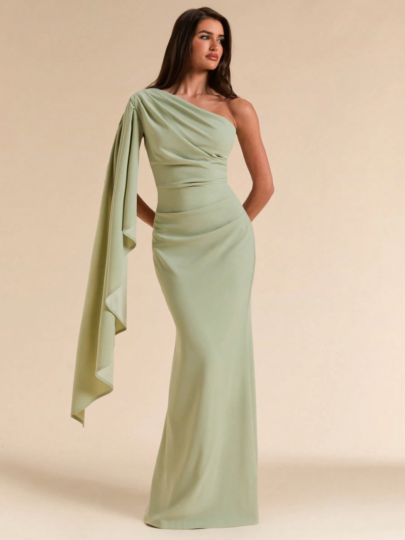 Robe de demoiselle d'honneur d'été pour dîner formel, épaule asymétrique — vue 5