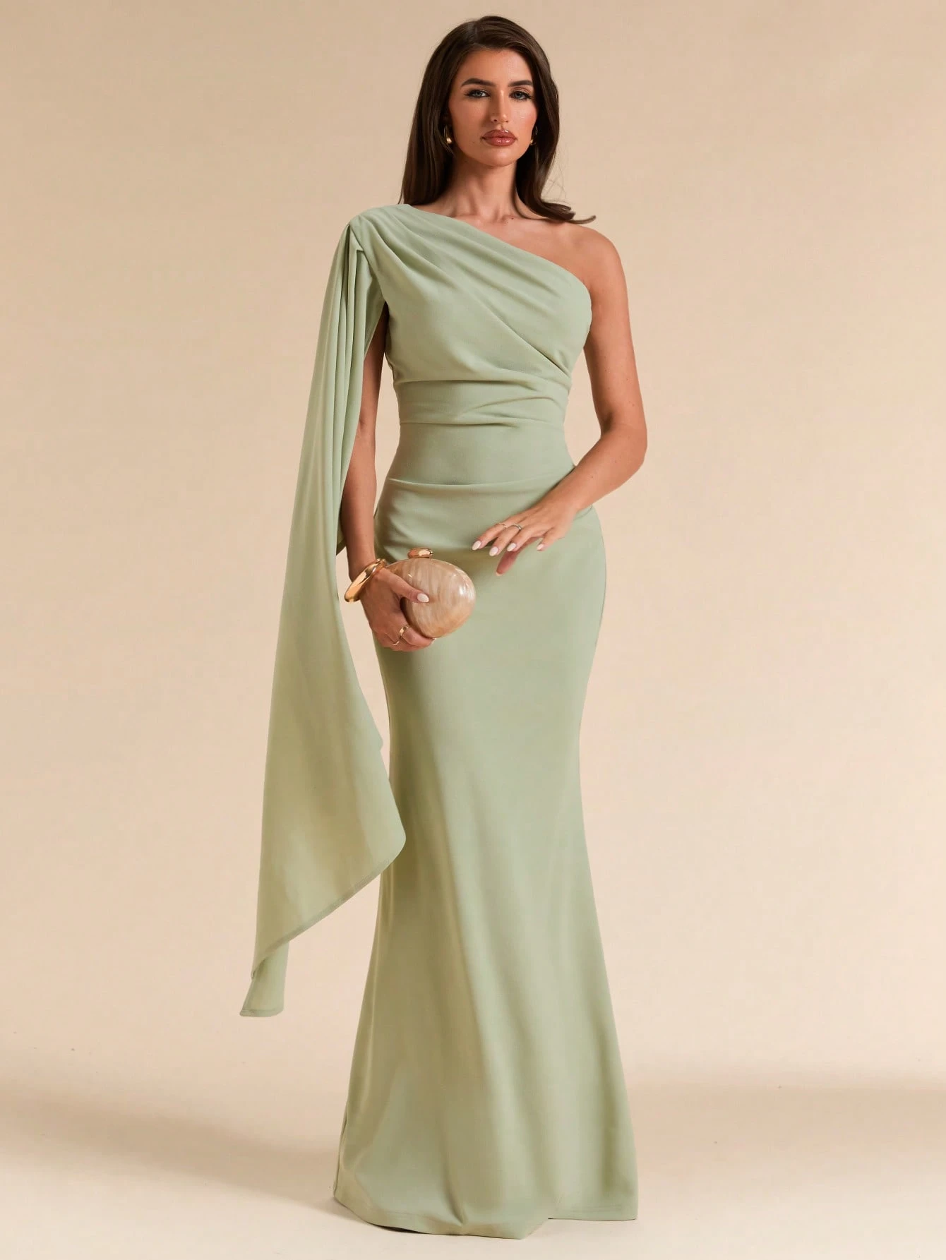 Robe de demoiselle d'honneur d'été pour dîner formel, épaule asymétrique — vue 4