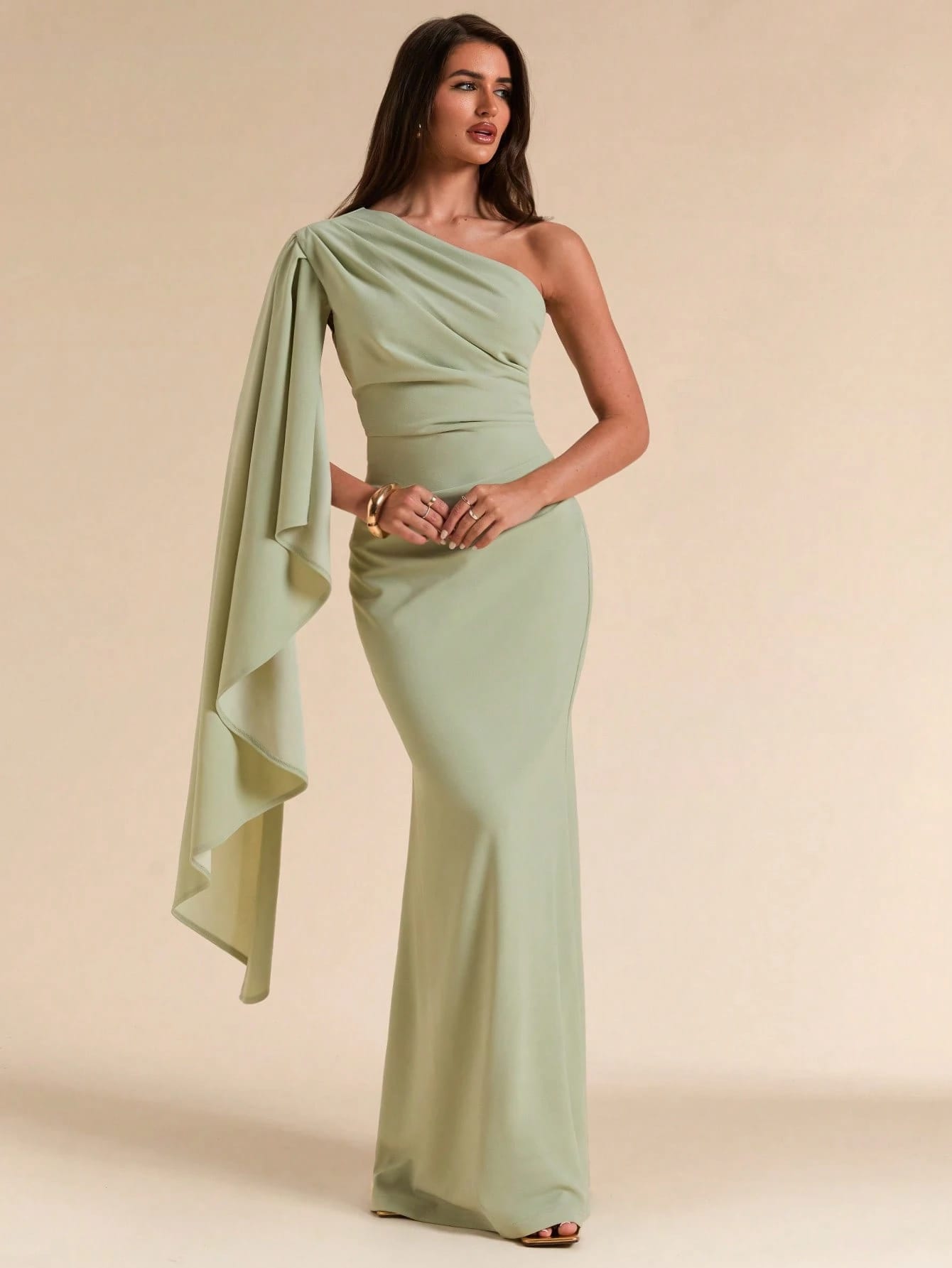 Robe de demoiselle d'honneur d'été pour dîner formel, épaule asymétrique