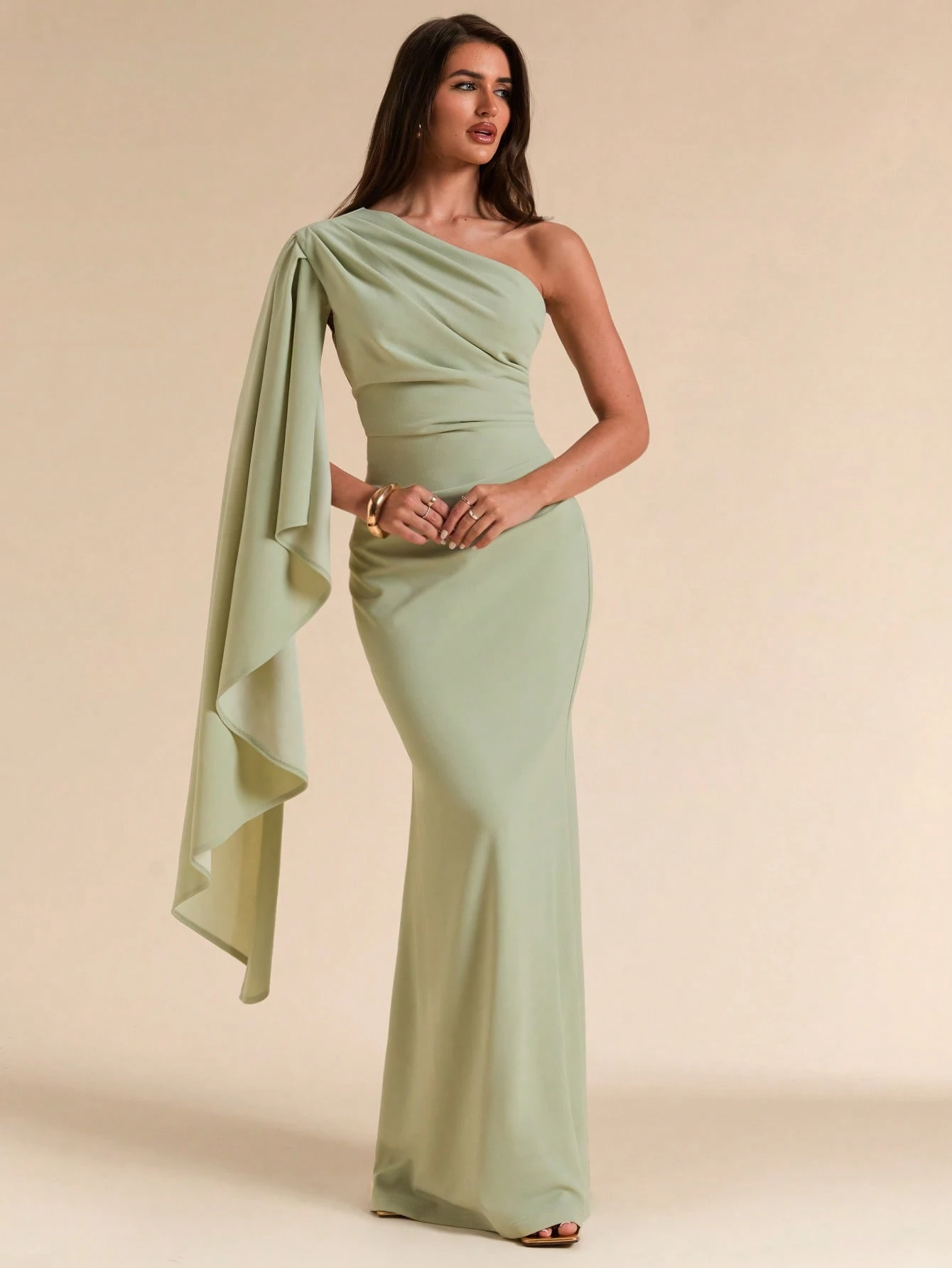 Robe de demoiselle d'honneur d'été pour dîner formel, épaule asymétrique