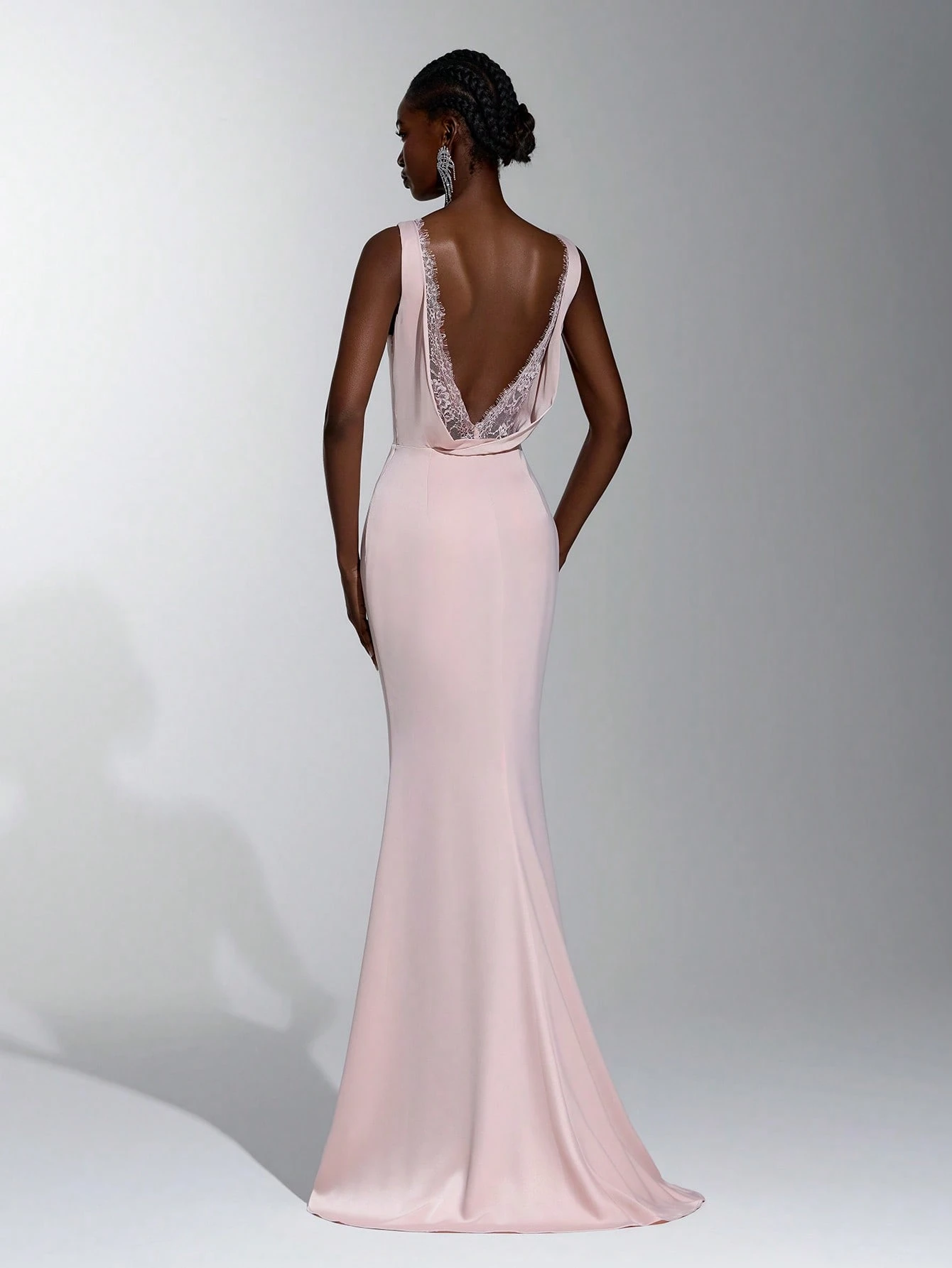 Elitara Robe de demoiselle d'honneur élégante, formelle et luxueuse, rose bébé, col — vue 2