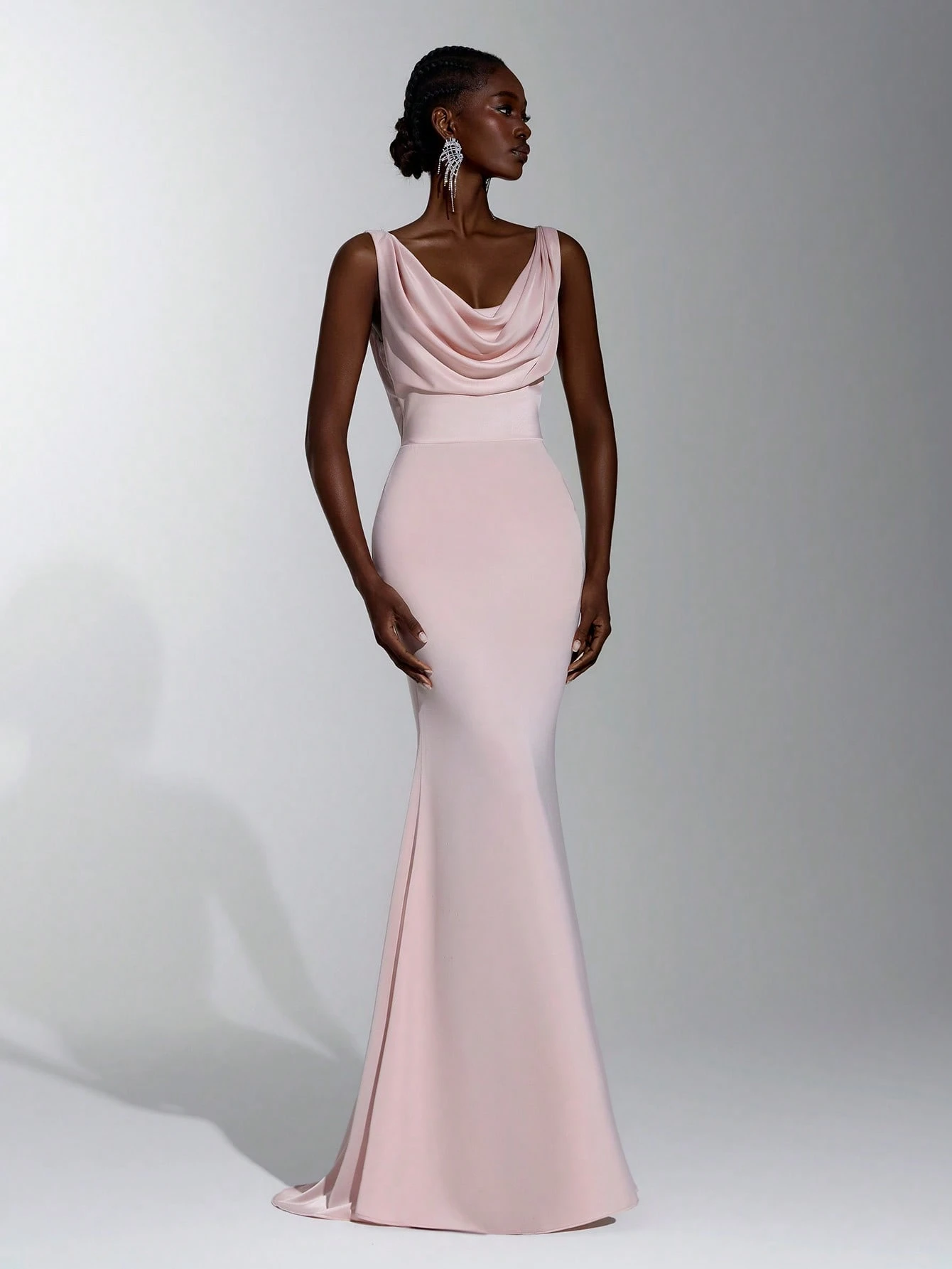 Elitara Robe de demoiselle d'honneur élégante, formelle et luxueuse, rose bébé, col — vue 7