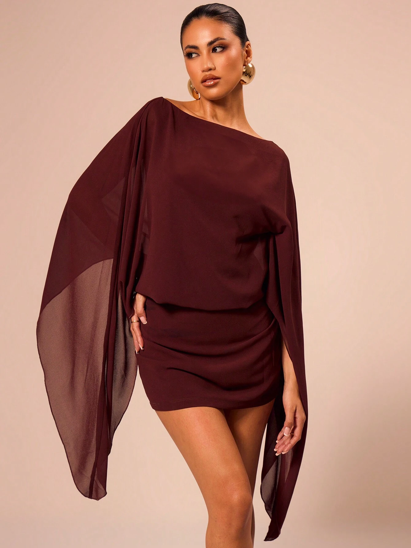 MUSERA Robe mini décontractée à encolure bateau, vacances d'été sexy bohème élégante, — vue 2