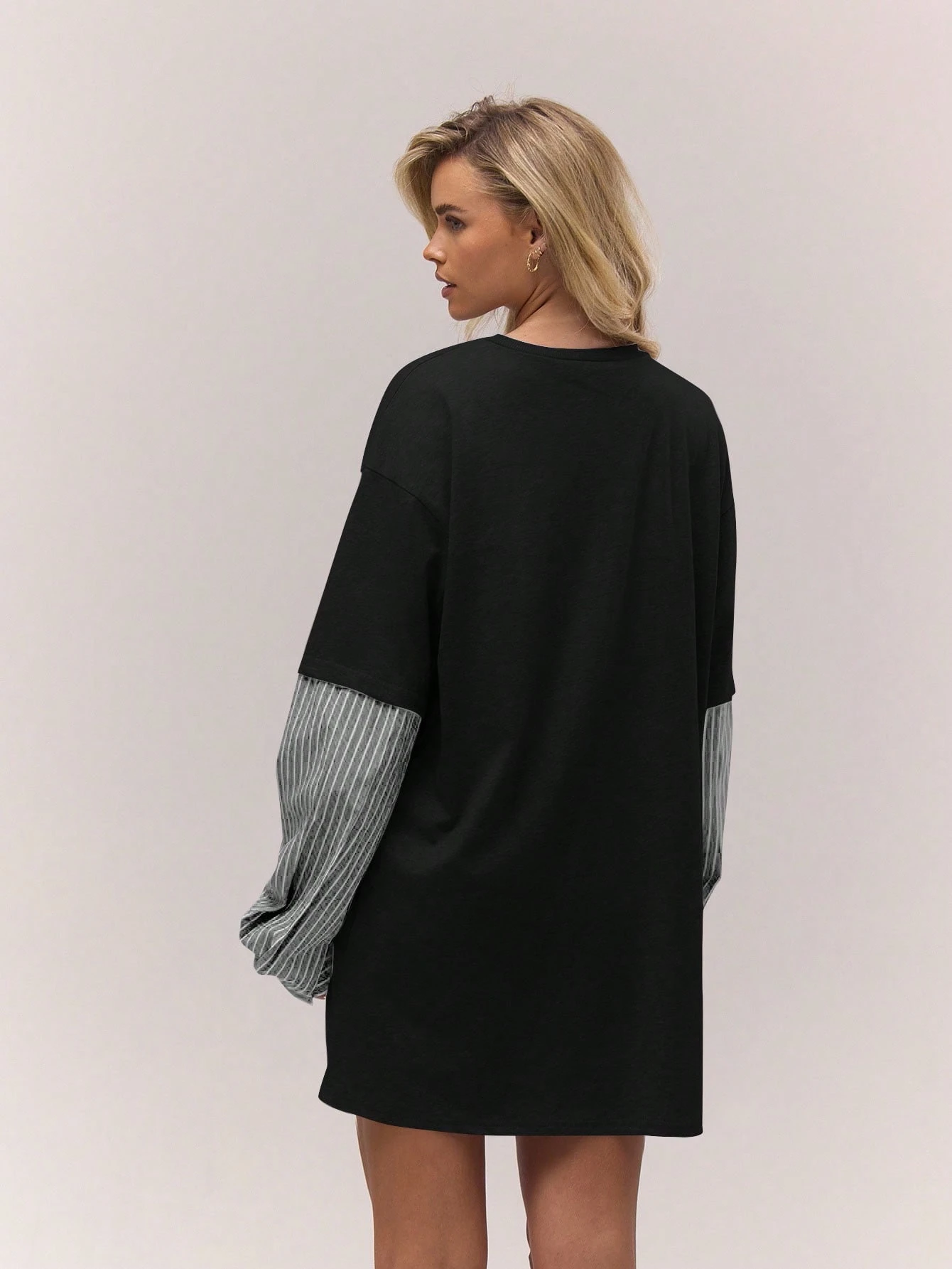 MUSERA Robe T-shirt à manches courtes rayée surdimensionnée superposée, mignonne, — vue 5