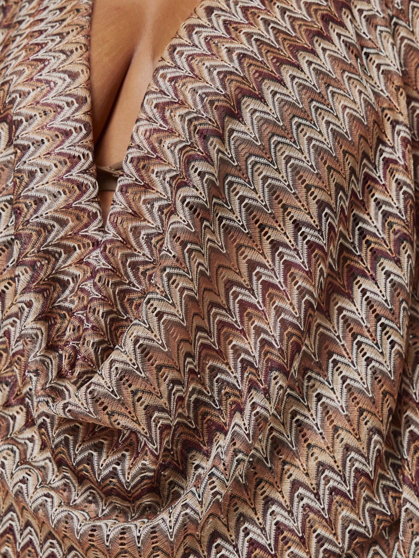 MUSERA Robe mini ajustée à manches longues en tricot crochet rayé avec col roulé, grande — vue 11
