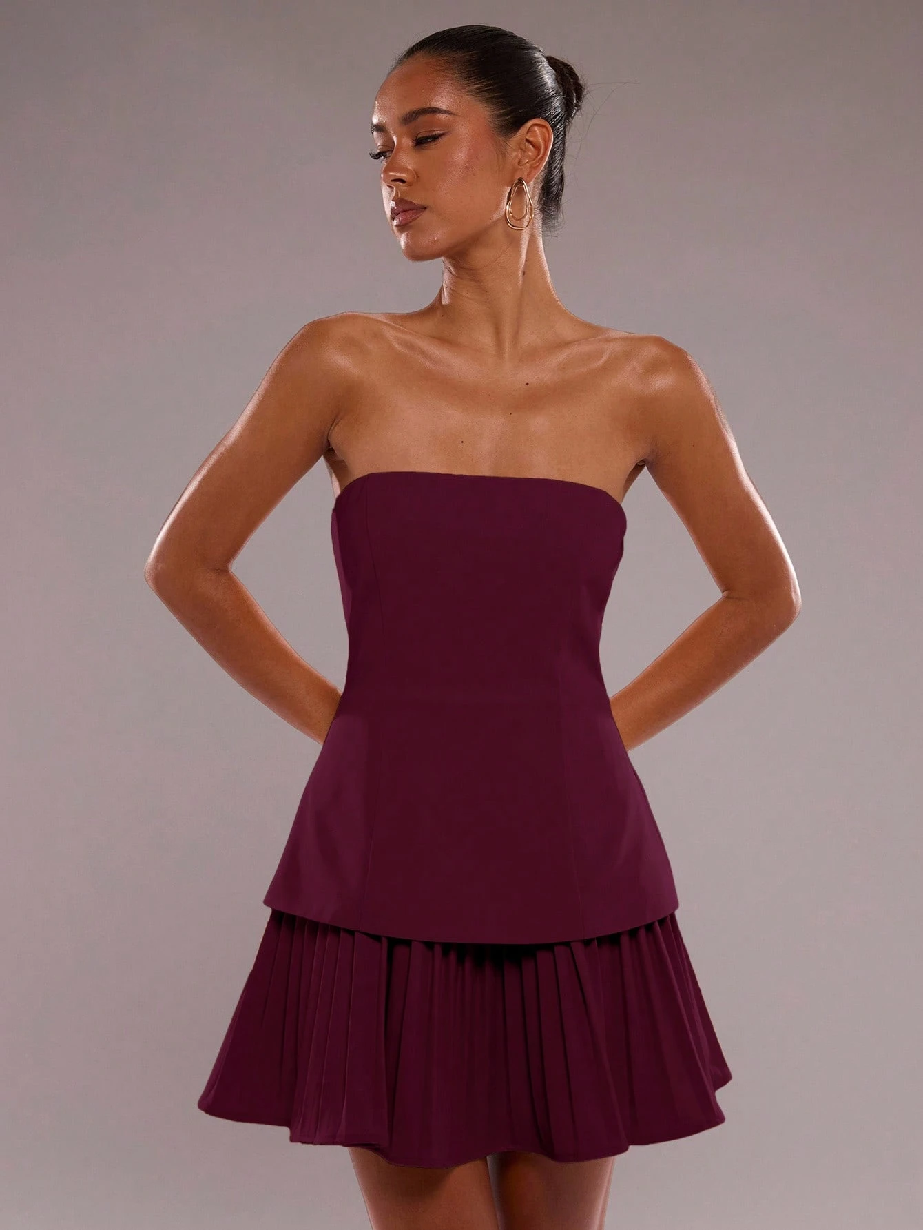 Robe sans manches à volants superposés de couleur unie pour femmes — vue 4