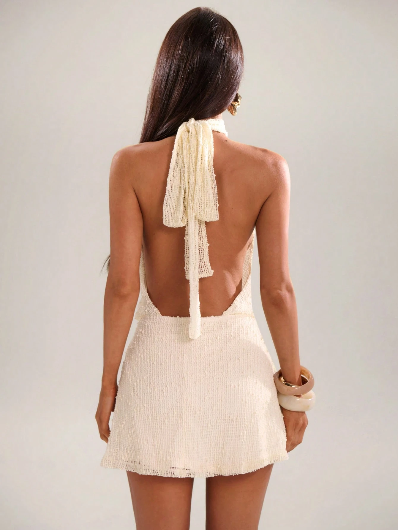 Robe mini à volants avec bretelles spaghetti et dos nu pour femmes, robe dos nu — vue 10