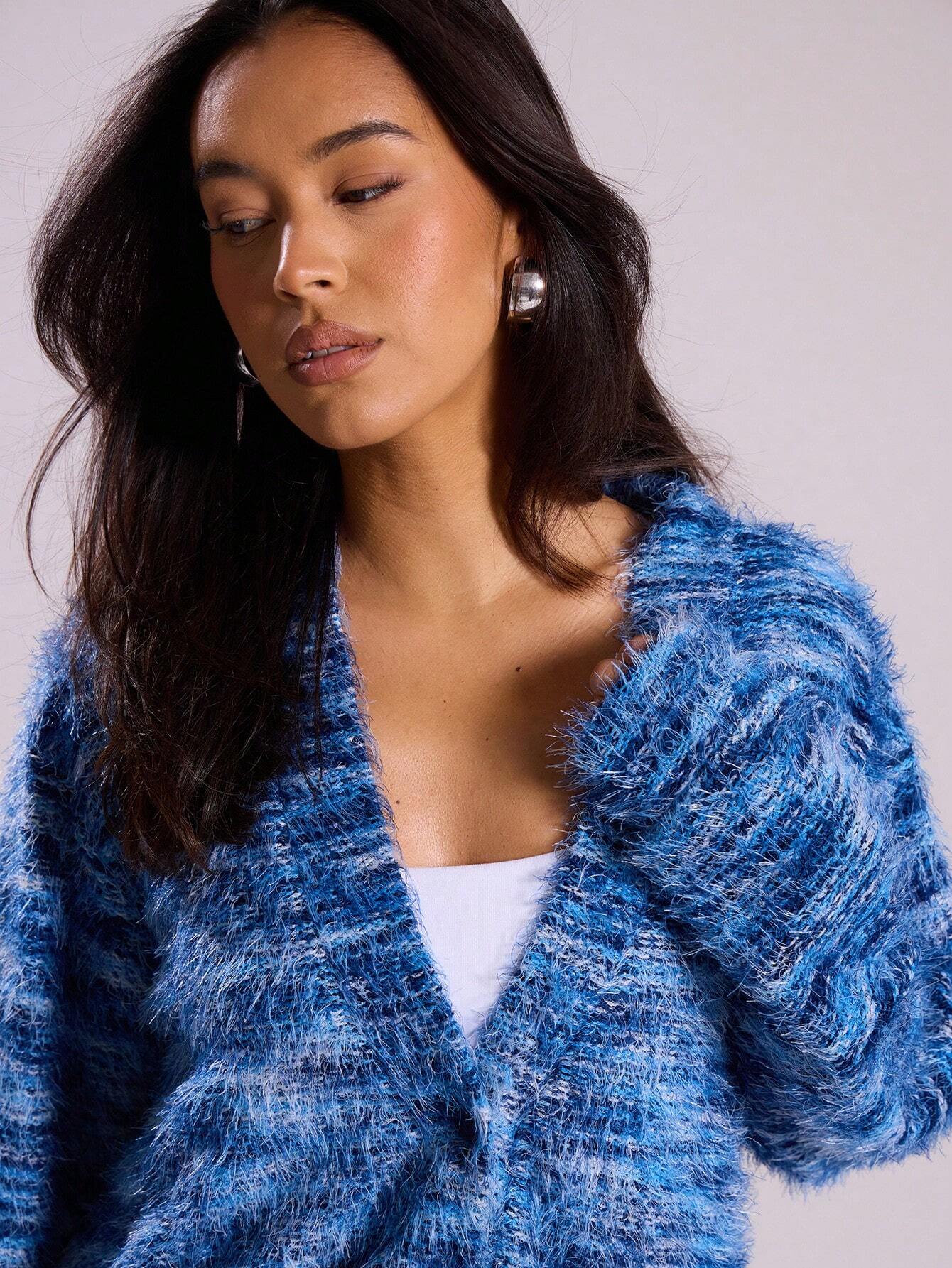 MUSERA Cardigan texturé surdimensionné, style décontracté printemps Y2K années 90, — vue 6