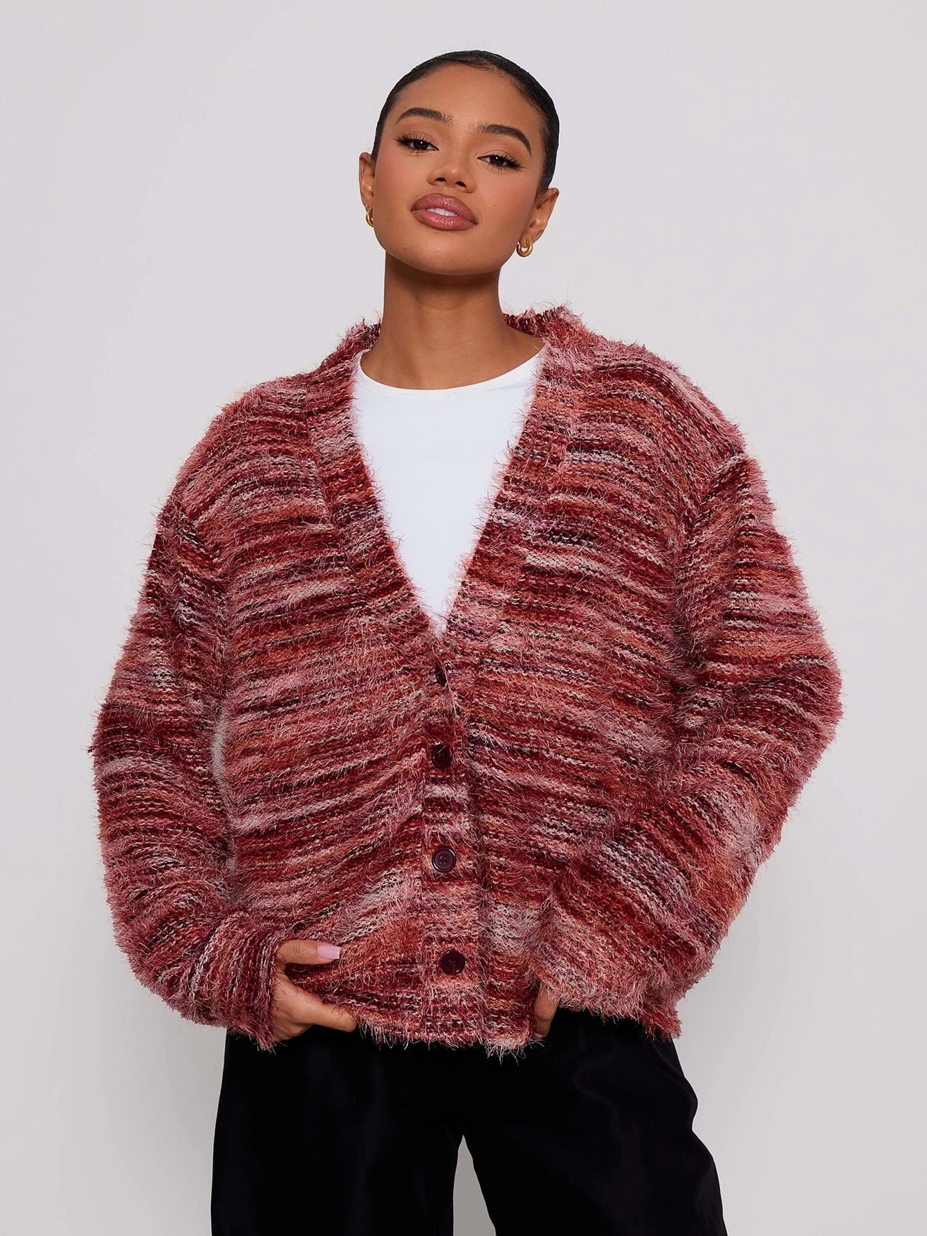 MUSERA Cardigan texturé surdimensionné, style décontracté printemps Y2K années 90,