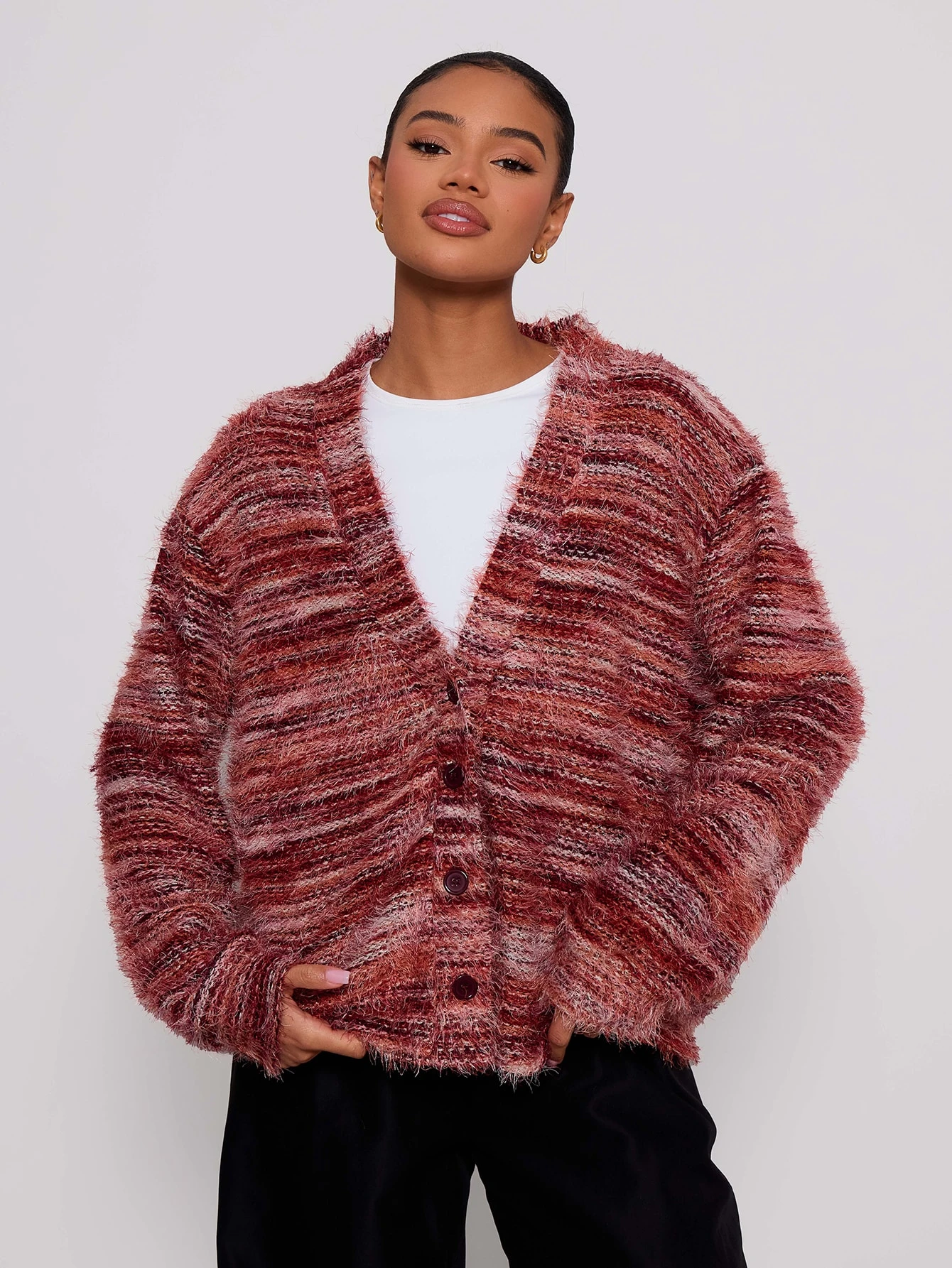 MUSERA Cardigan texturé surdimensionné, style décontracté printemps Y2K années 90,