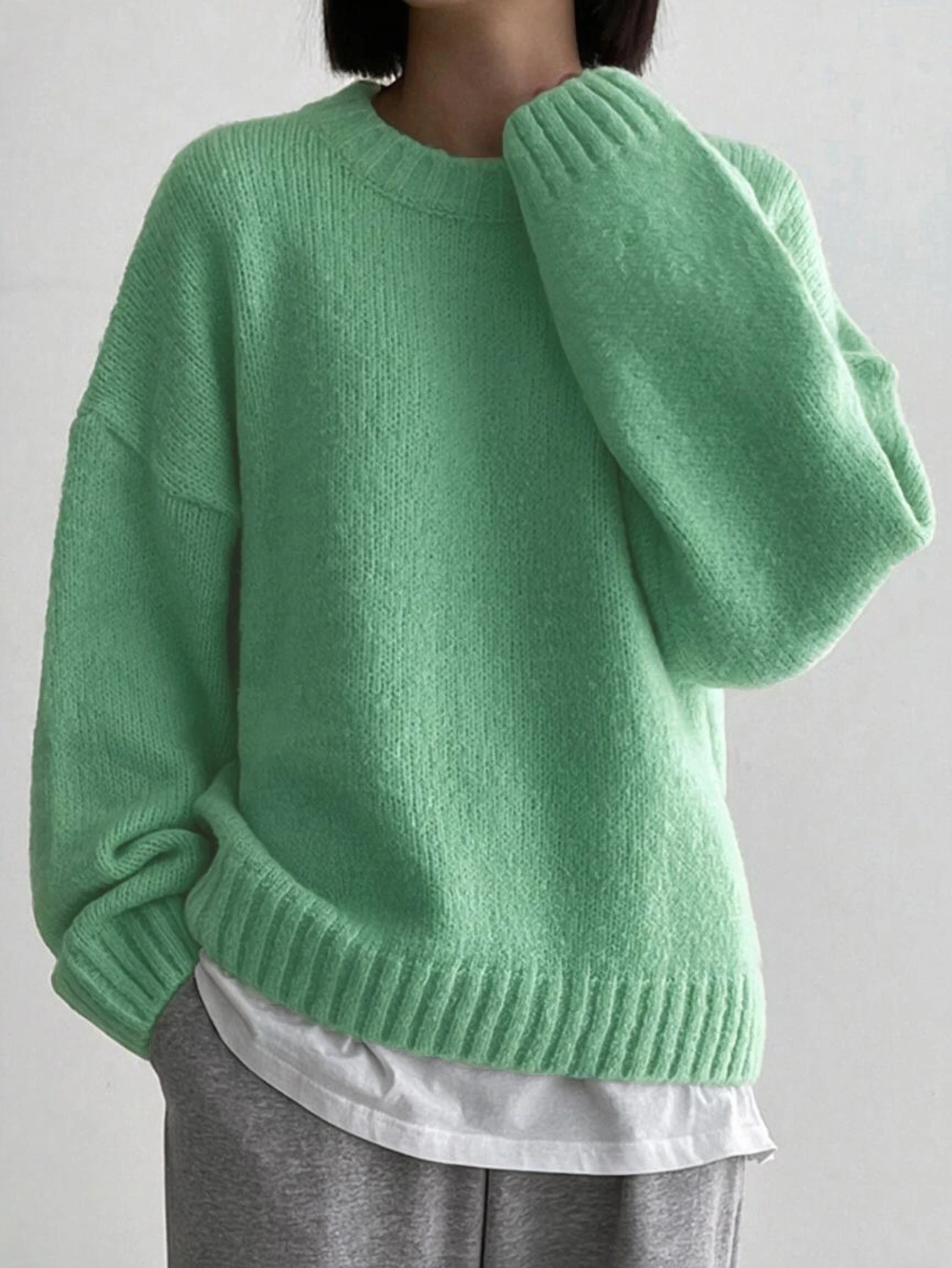 DAZY Pull sans blouse à épaules tombantes, manches longues, vêtements d'automne — vue 10