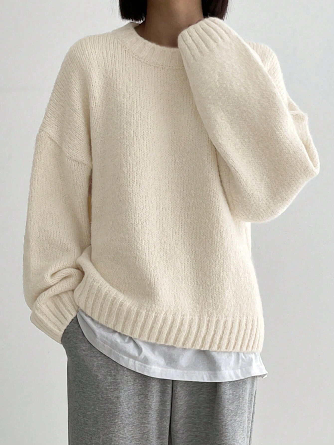 DAZY Pull sans blouse à épaules tombantes, manches longues, vêtements d'automne — vue 7