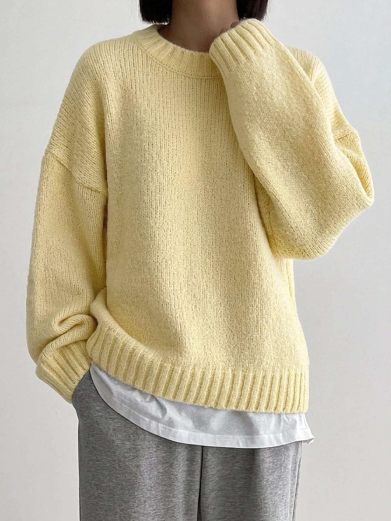 DAZY Pull sans blouse à épaules tombantes, manches longues, vêtements d'automne — vue 12