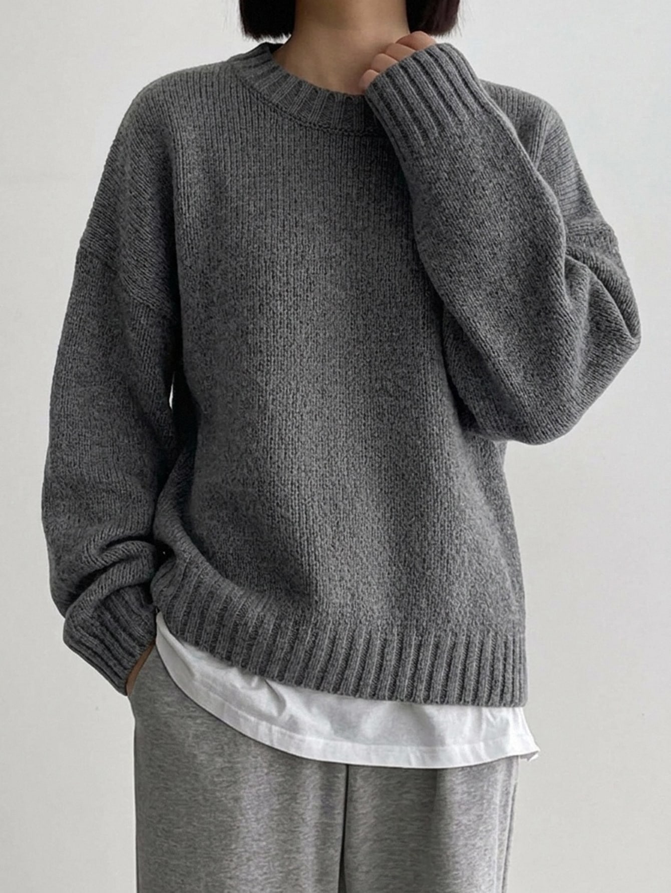 DAZY Pull sans blouse à épaules tombantes, manches longues, vêtements d'automne — vue 14