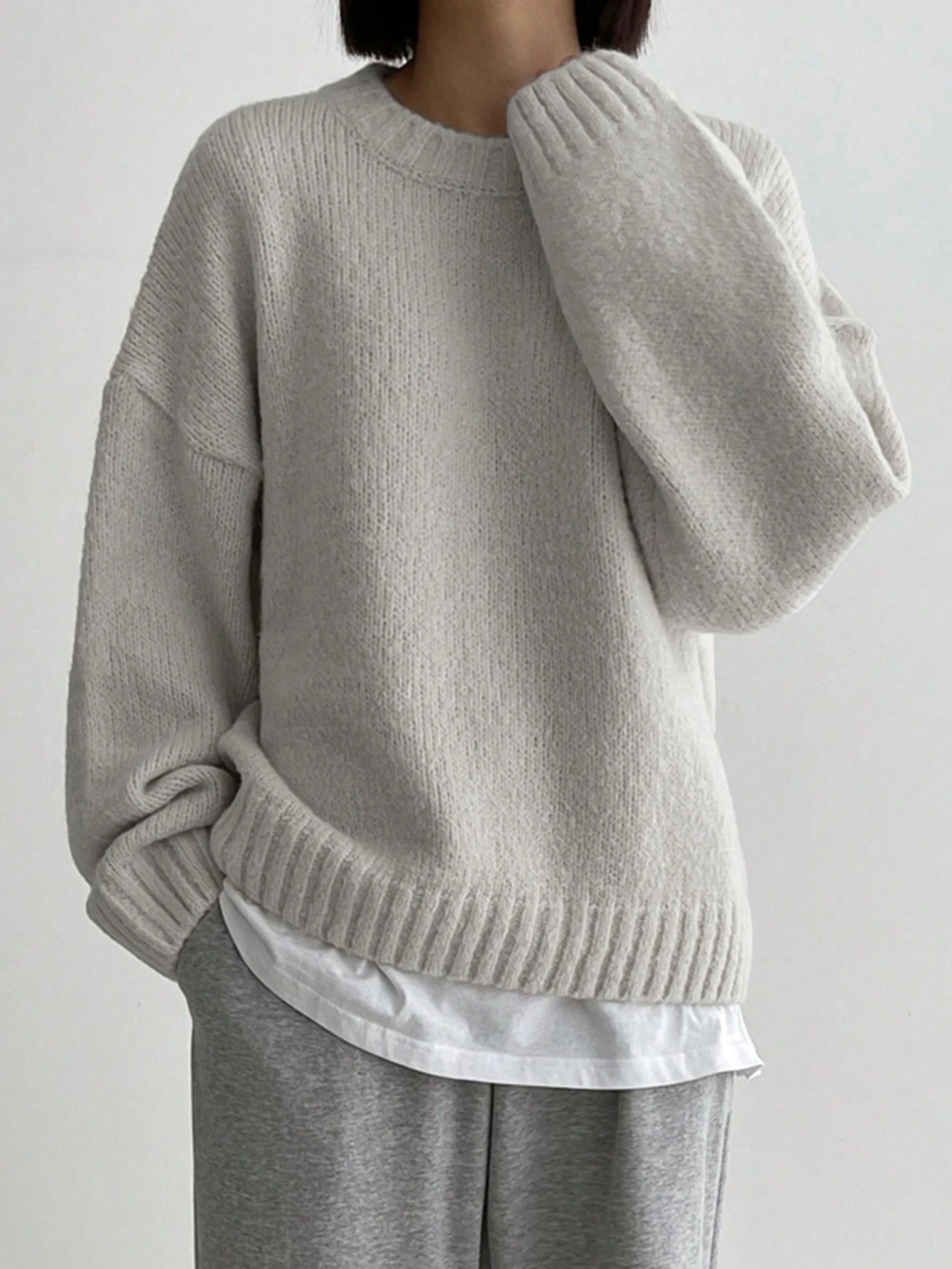 DAZY Pull sans blouse à épaules tombantes, manches longues, vêtements d'automne — vue 13