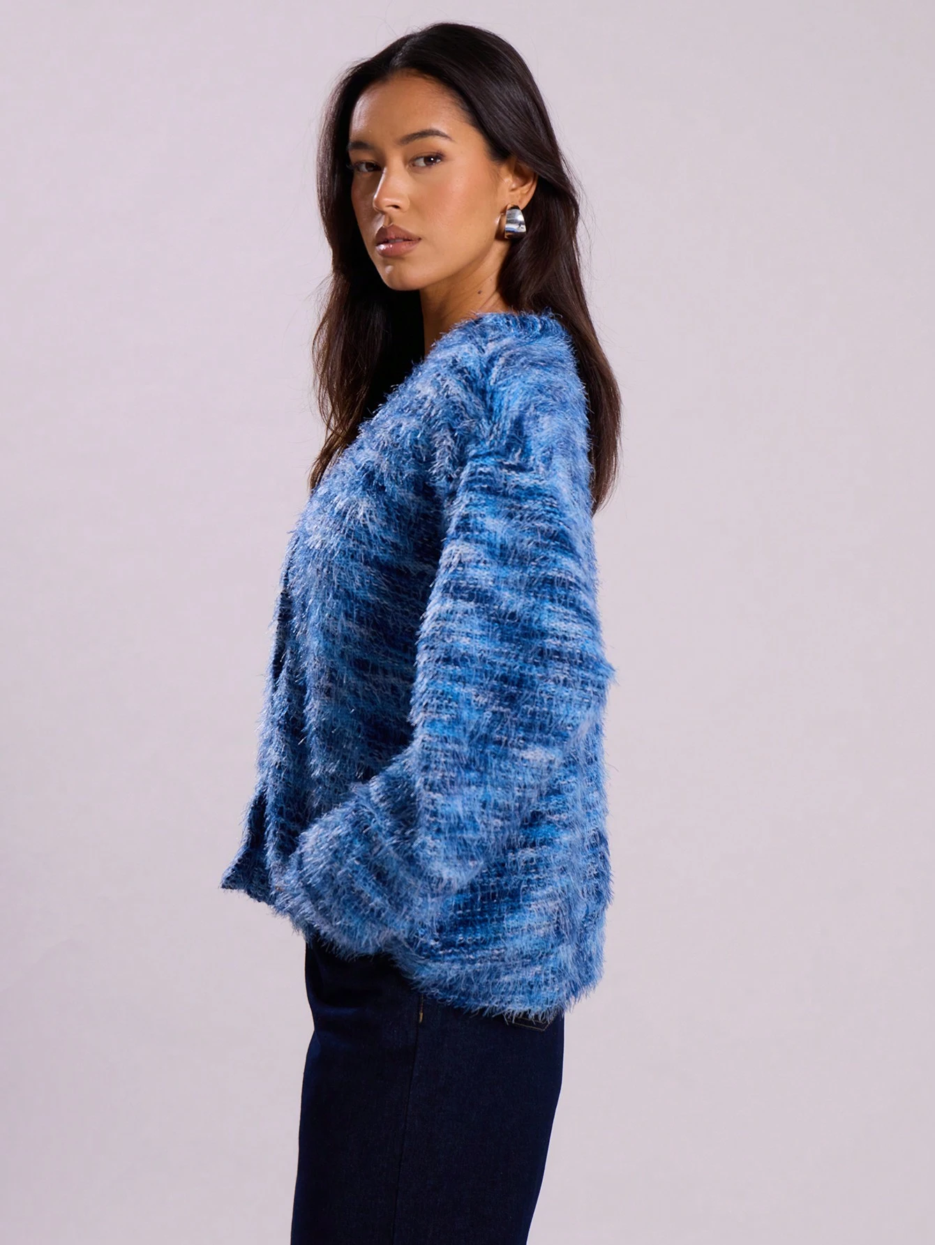 MUSERA Cardigan texturé surdimensionné, style décontracté printemps Y2K années 90, — vue 8