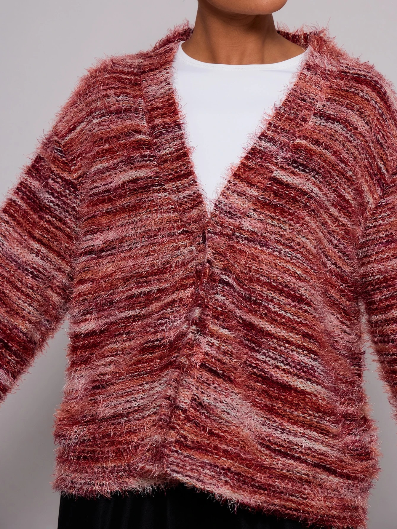 MUSERA Cardigan texturé surdimensionné, style décontracté printemps Y2K années 90, — vue 7