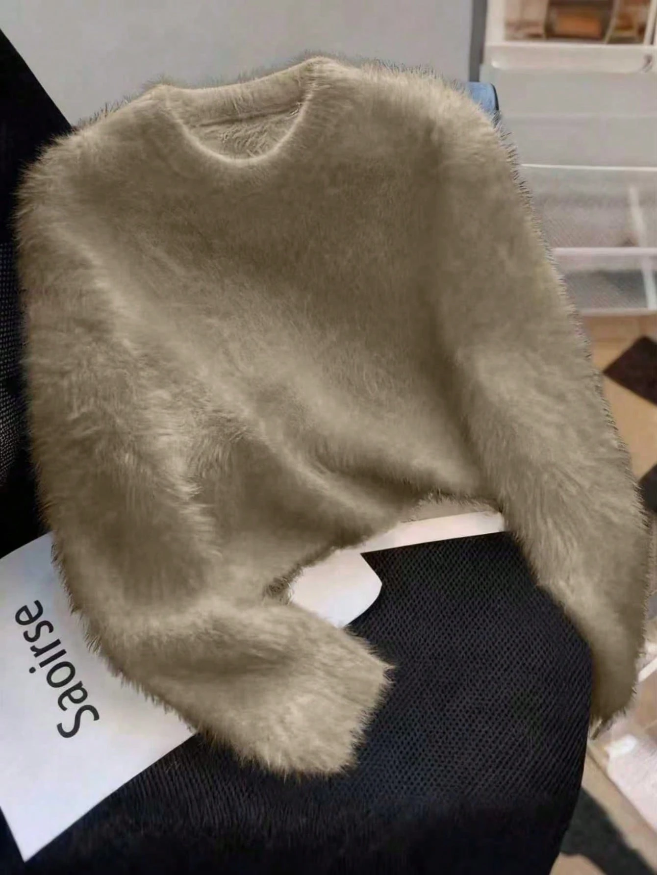 Pull en cachemire de vison blanc pour femmes, top tricoté court, tenue élégante pour tous — vue 3