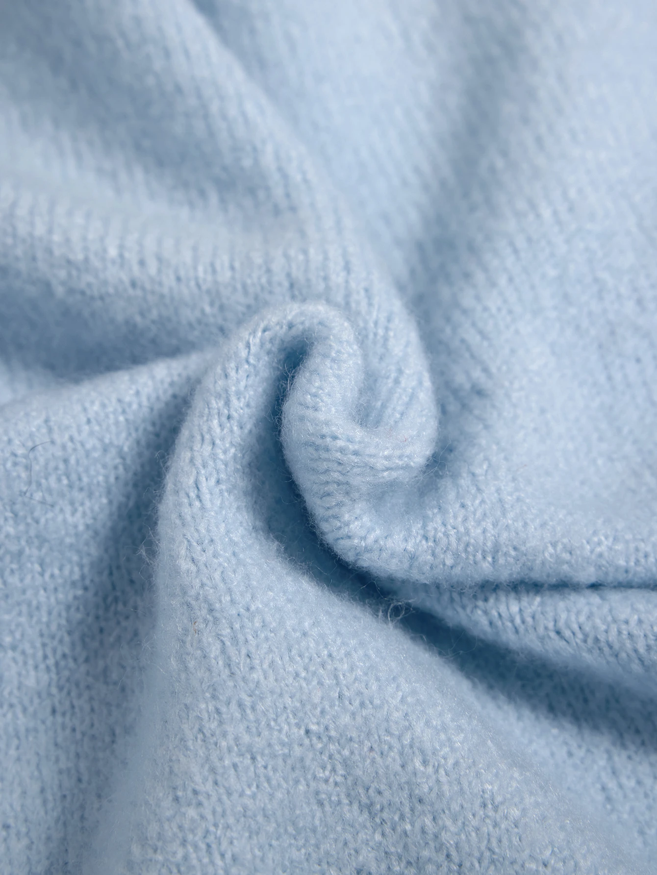 Pariaura Pull femme col rond bleu clair douillet manches longues toucher doux pour brunch — vue 11
