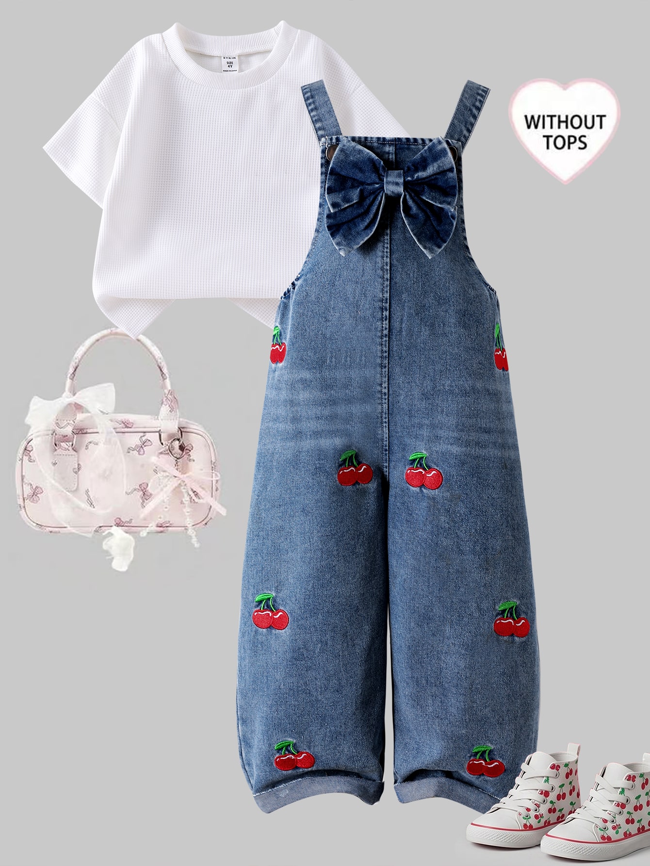 Genkimix Kids Salopette en jean pour jeunes filles, style polyvalent, pour — vue 5