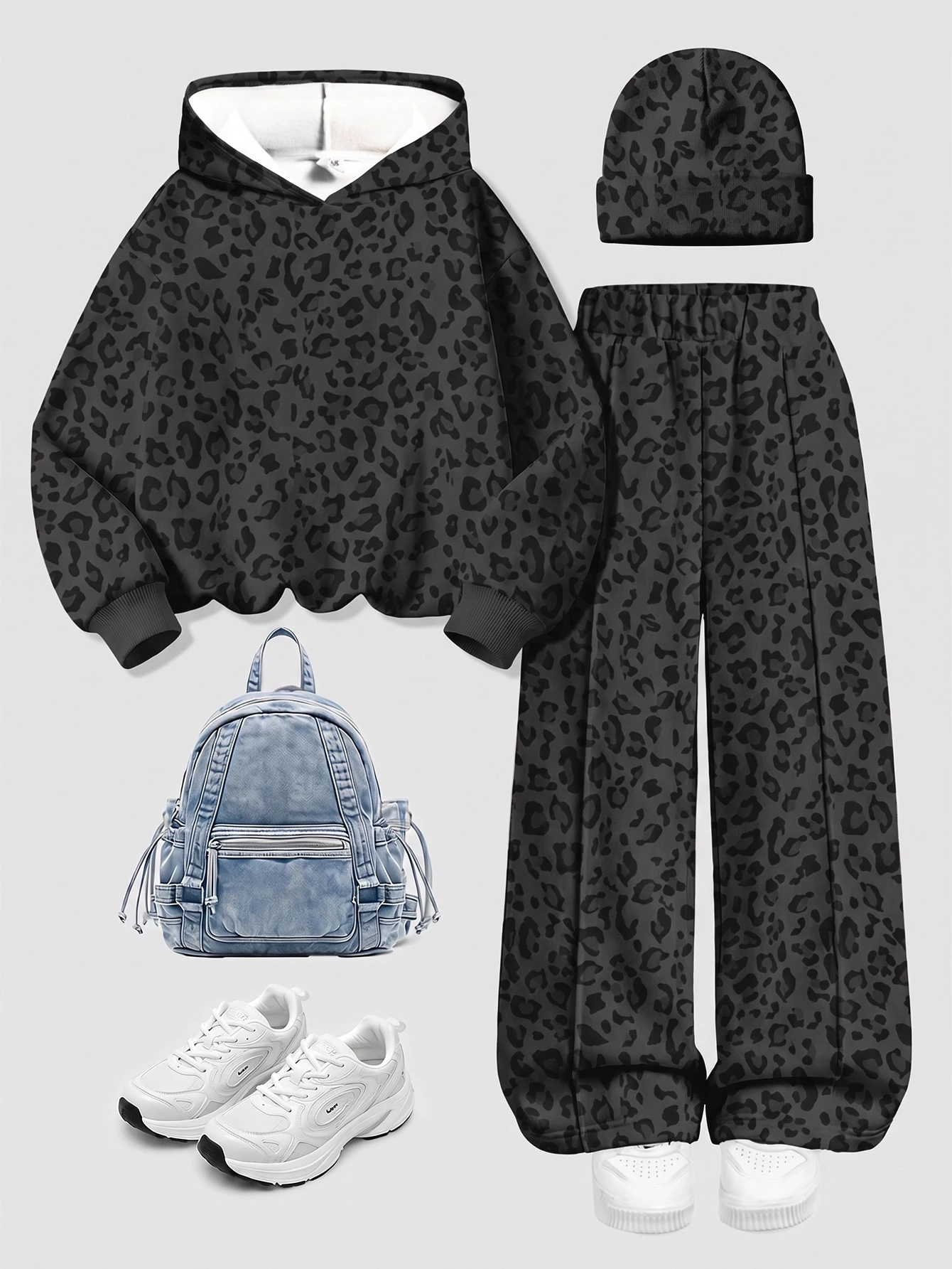 Ensemble sweat-shirt à capuche et pantalon de survêtement ample pour fille tout-petite, — vue 3