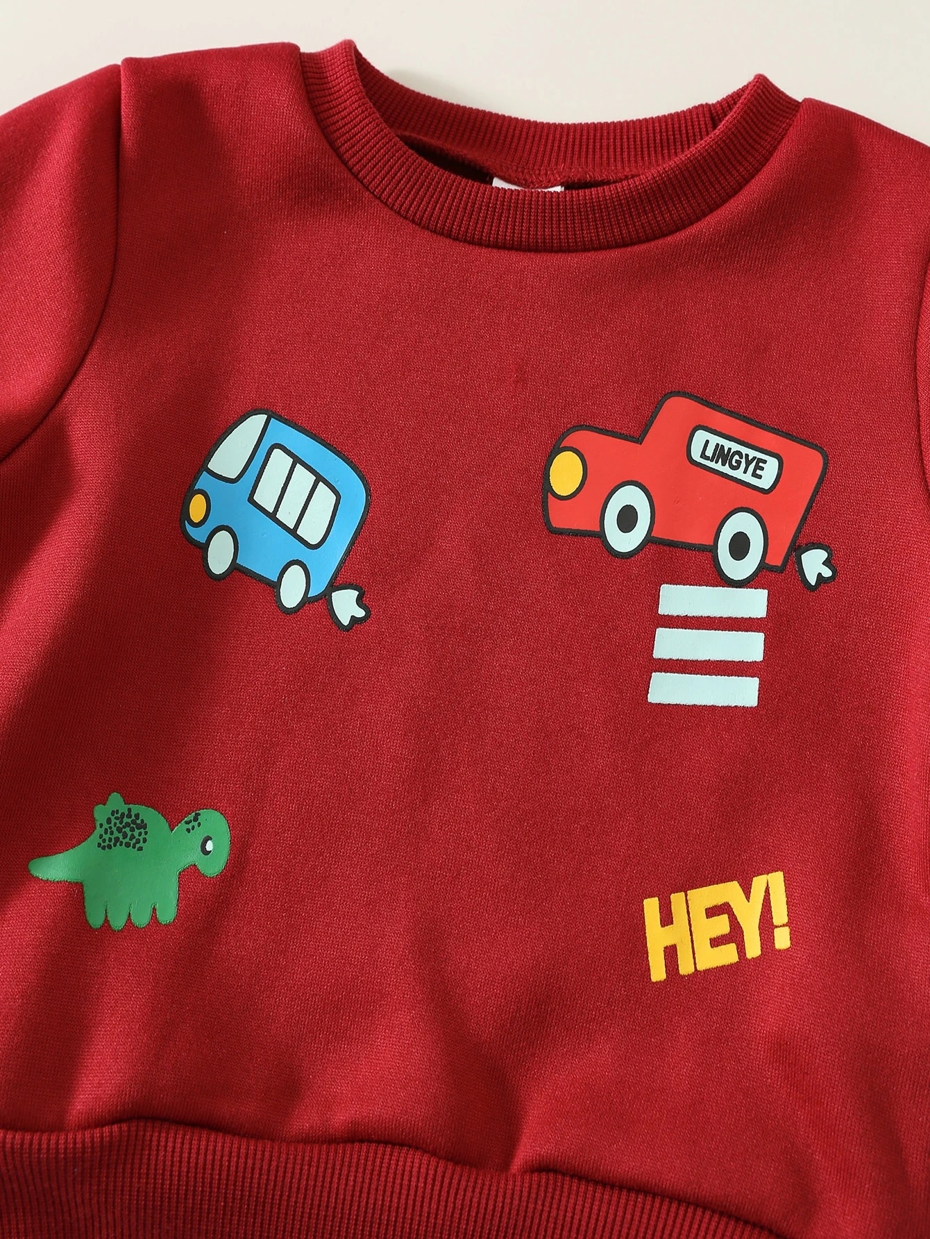 Ensemble 2 pièces Sweat-shirt-shirt épais doublé thermique mignon pour bébé — vue 3