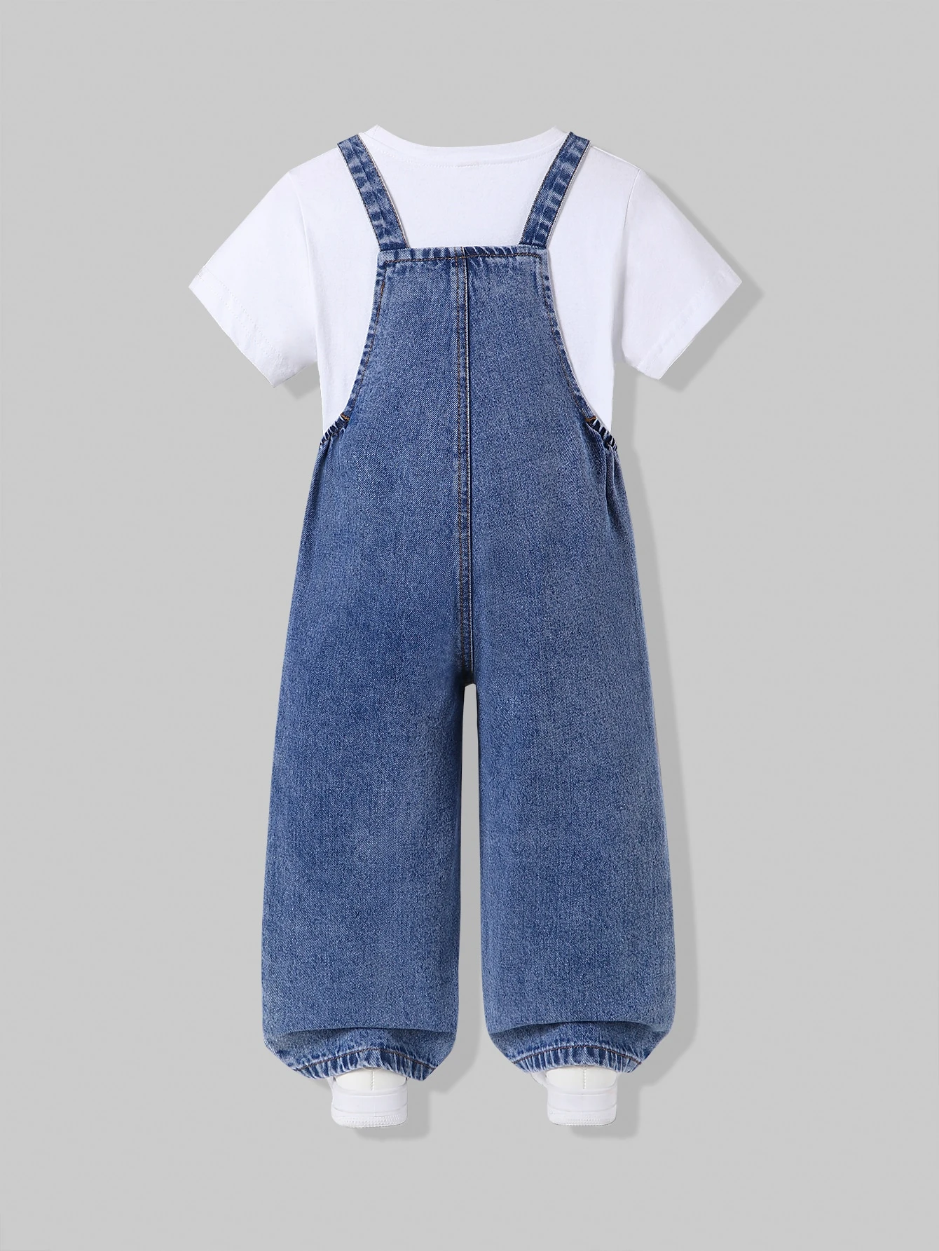 Genkimix Kids Salopette en jean pour jeunes filles, style polyvalent, pour — vue 4