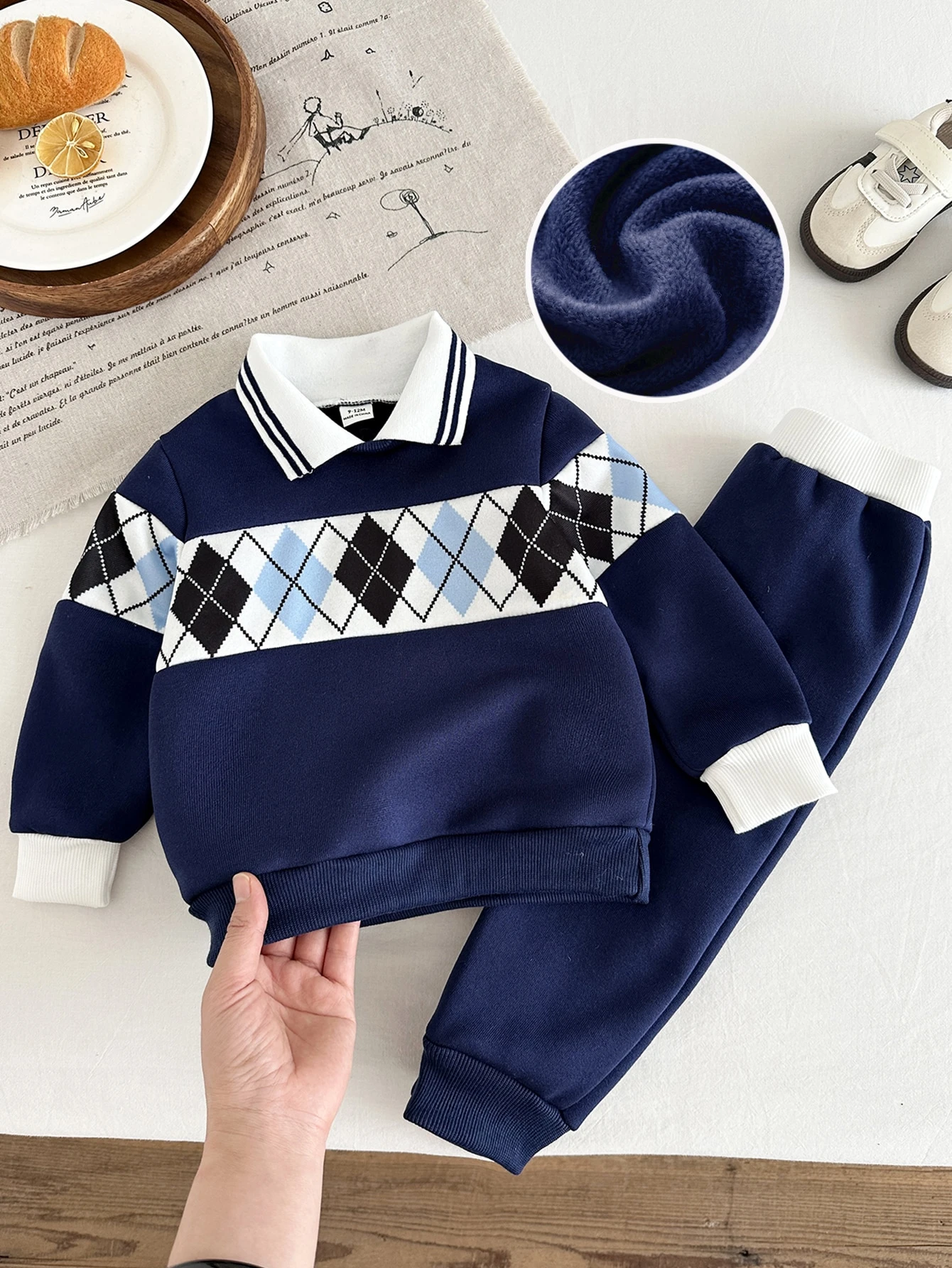 2 pièces/Ensemble Bébé Garçon Nouveau-né Tout-petit Nourrisson Style Académie — vue 3