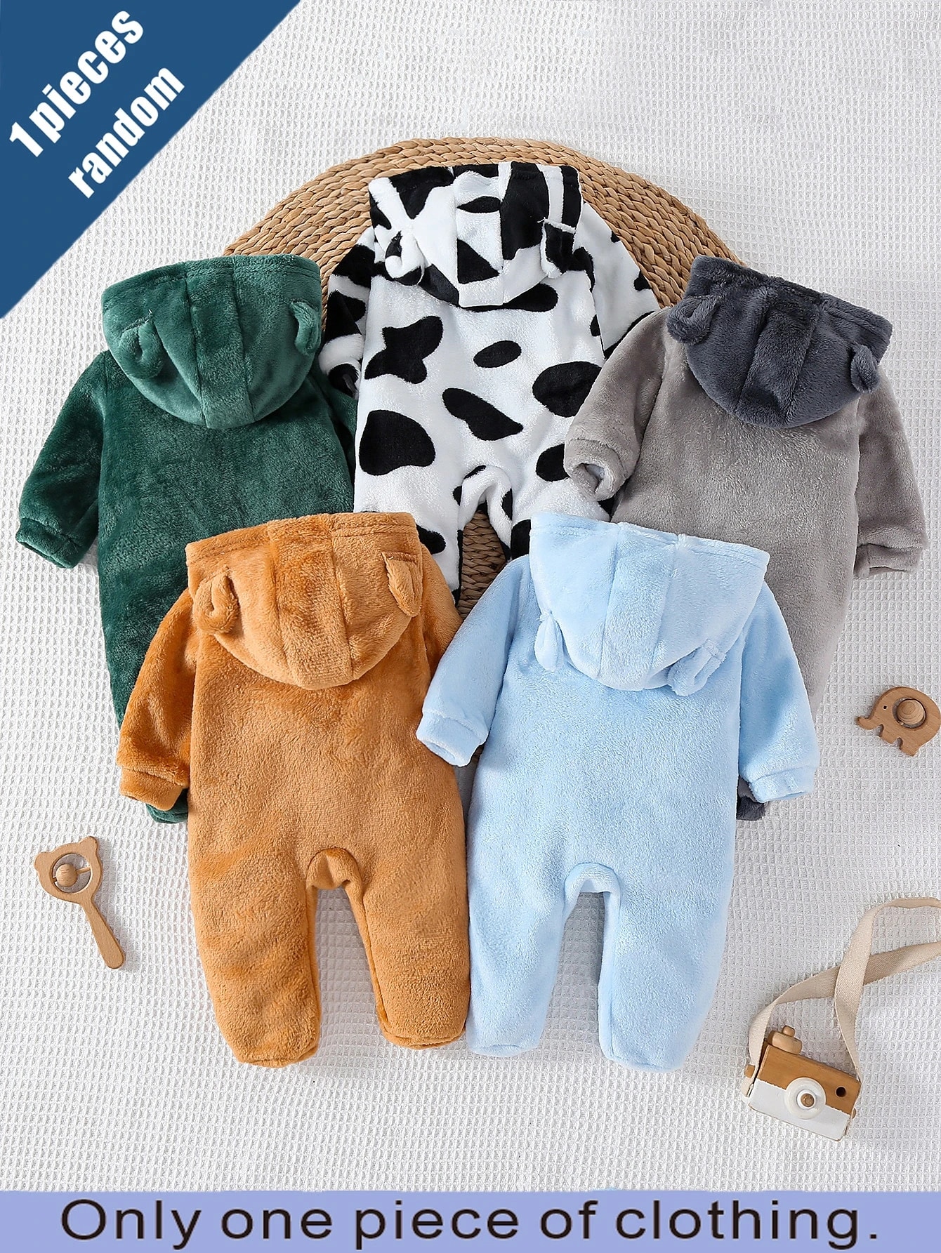 Barboteuse à pieds en flanelle double face à manches longues pour nouveau-nés, motif — vue 4