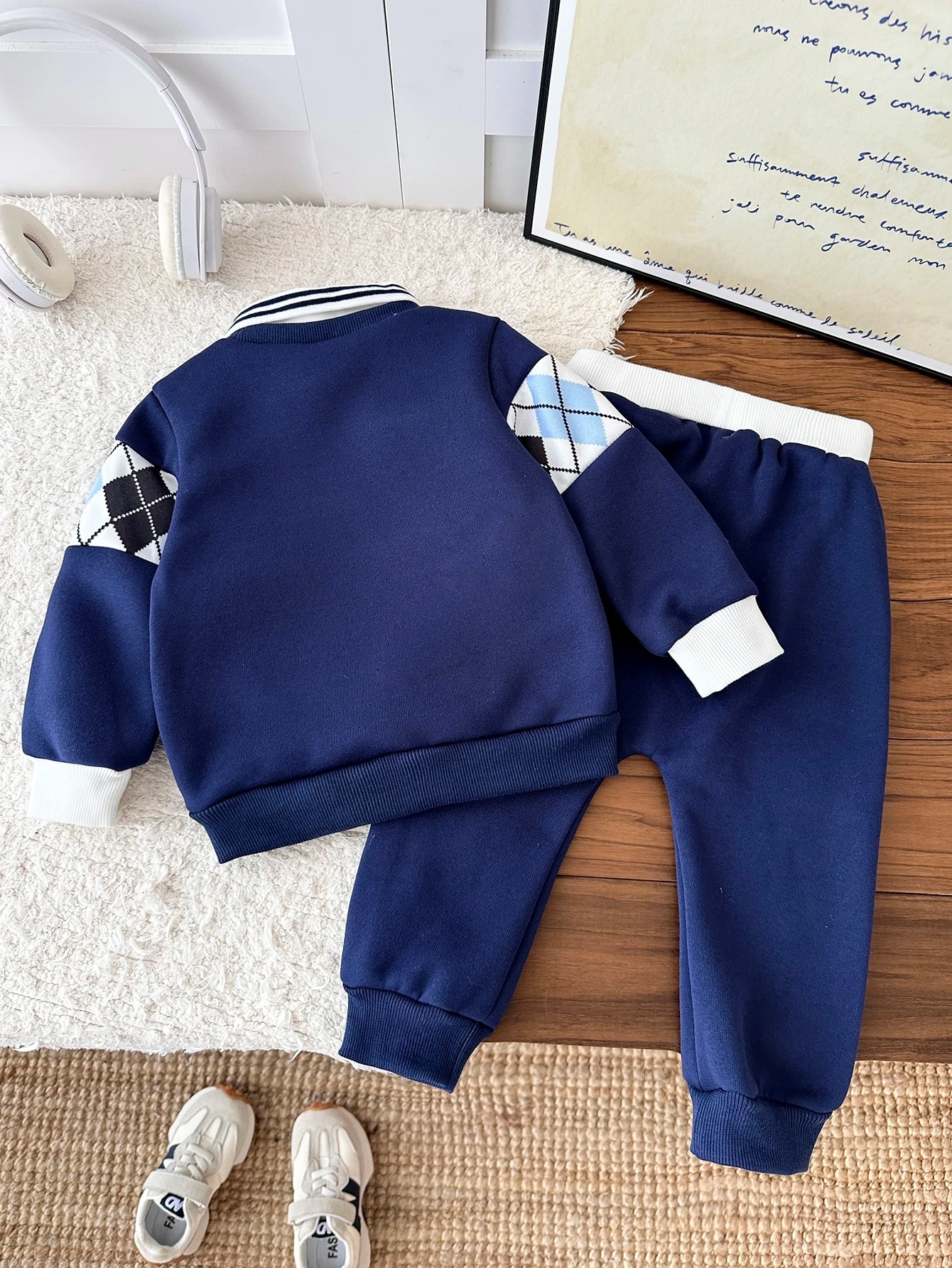 2 pièces/Ensemble Bébé Garçon Nouveau-né Tout-petit Nourrisson Style Académie — vue 6