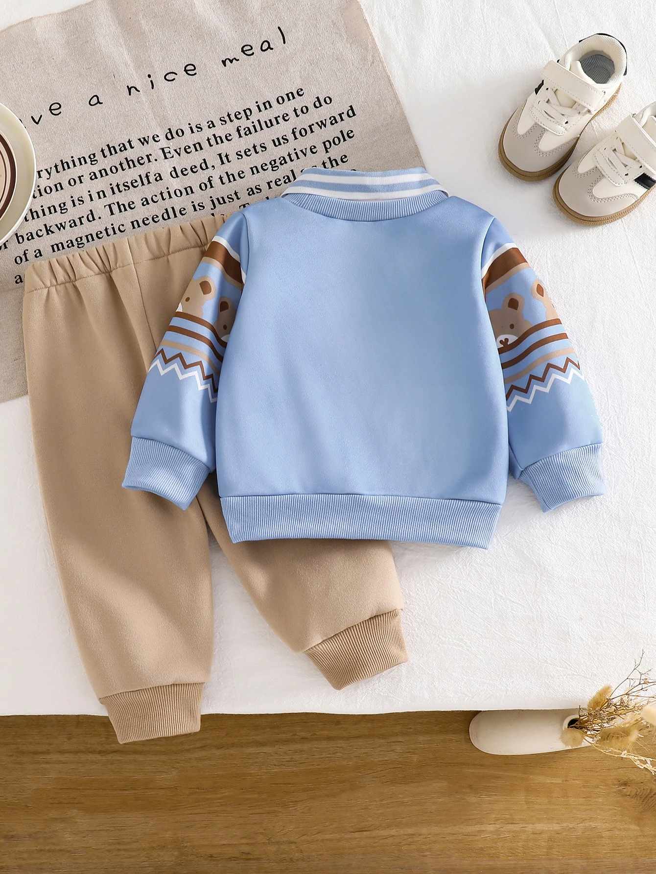 2 pièces/Ensemble Bébé Garçon Nouveau-né Tout-petit Nourrisson Style Académie — vue 5