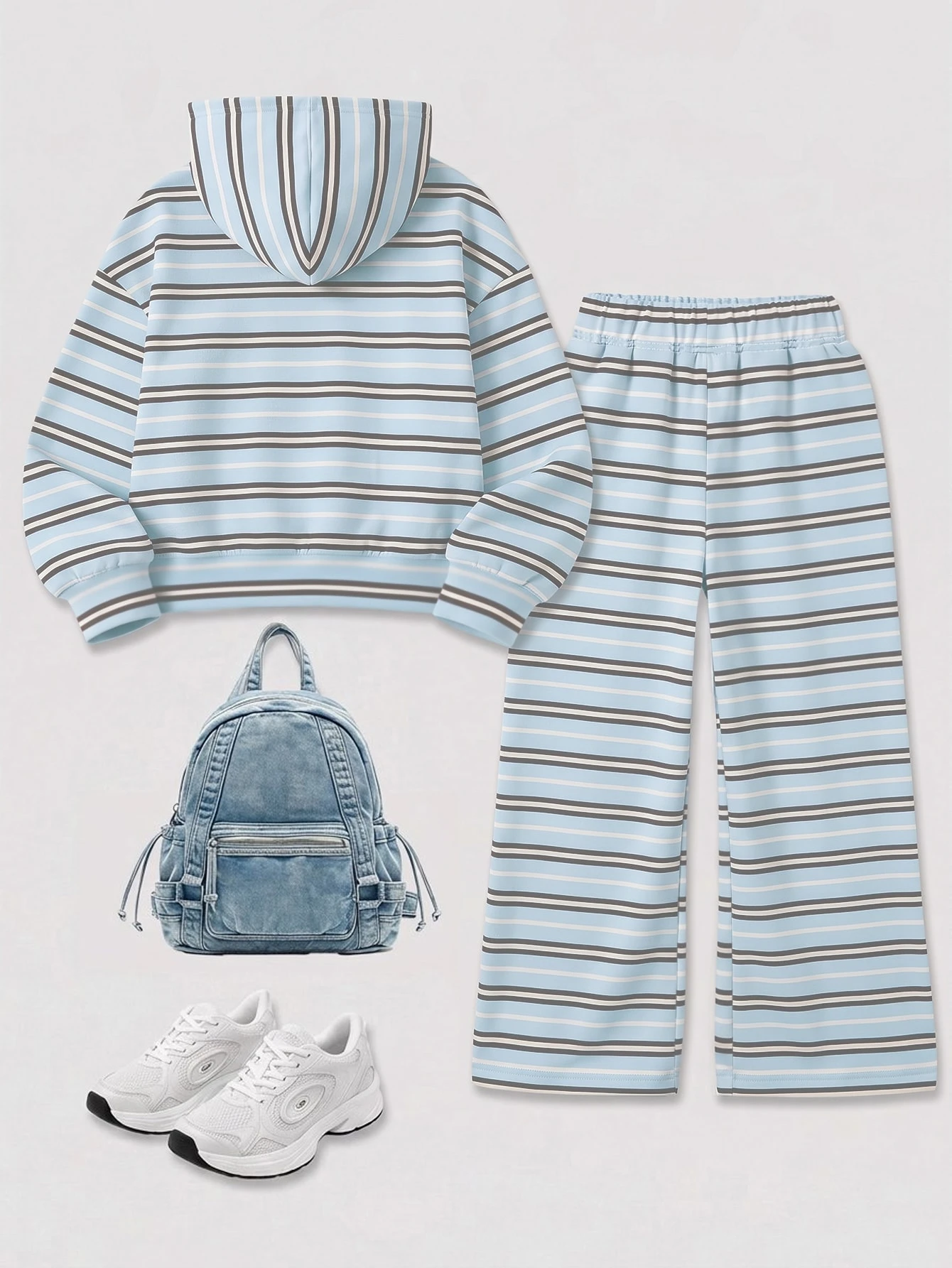 Ensemble sweat-shirt à capuche et pantalon de survêtement ample pour fille tout-petite, — vue 8