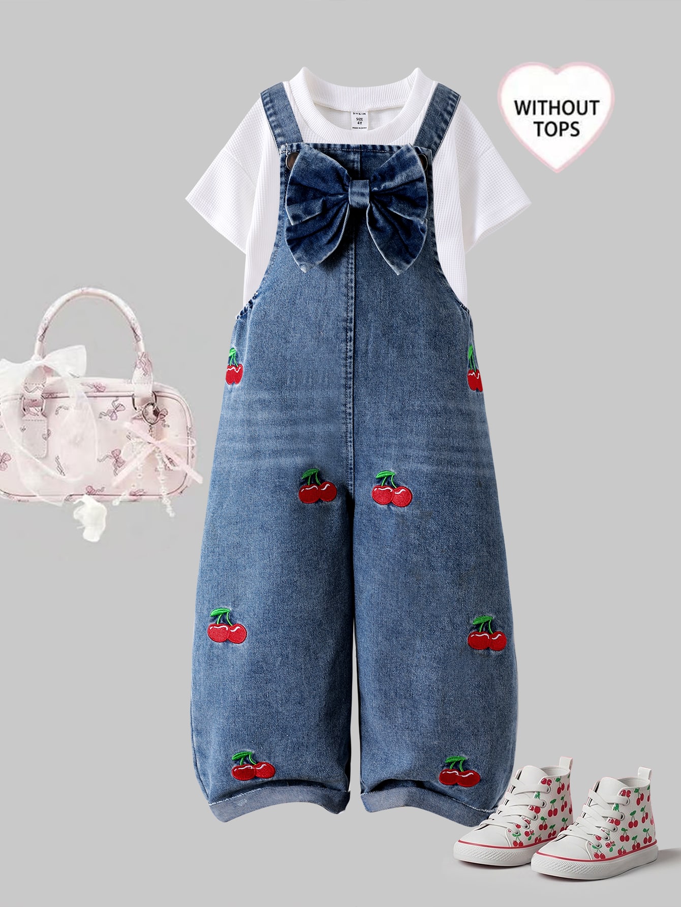 Genkimix Kids Salopette en jean pour jeunes filles, style polyvalent, pour — vue 7