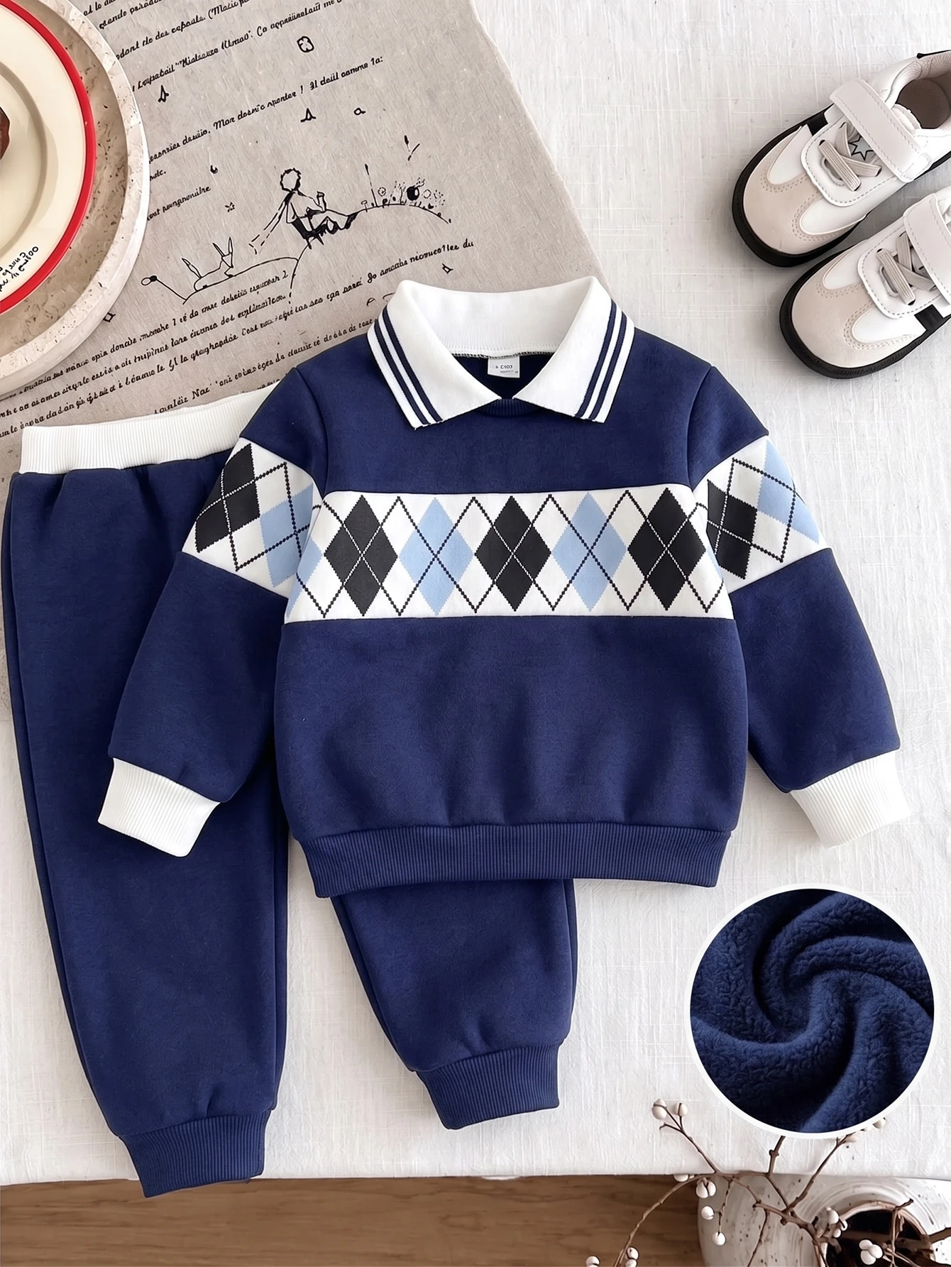 2 pièces/Ensemble Bébé Garçon Nouveau-né Tout-petit Nourrisson Style Académie — vue 9