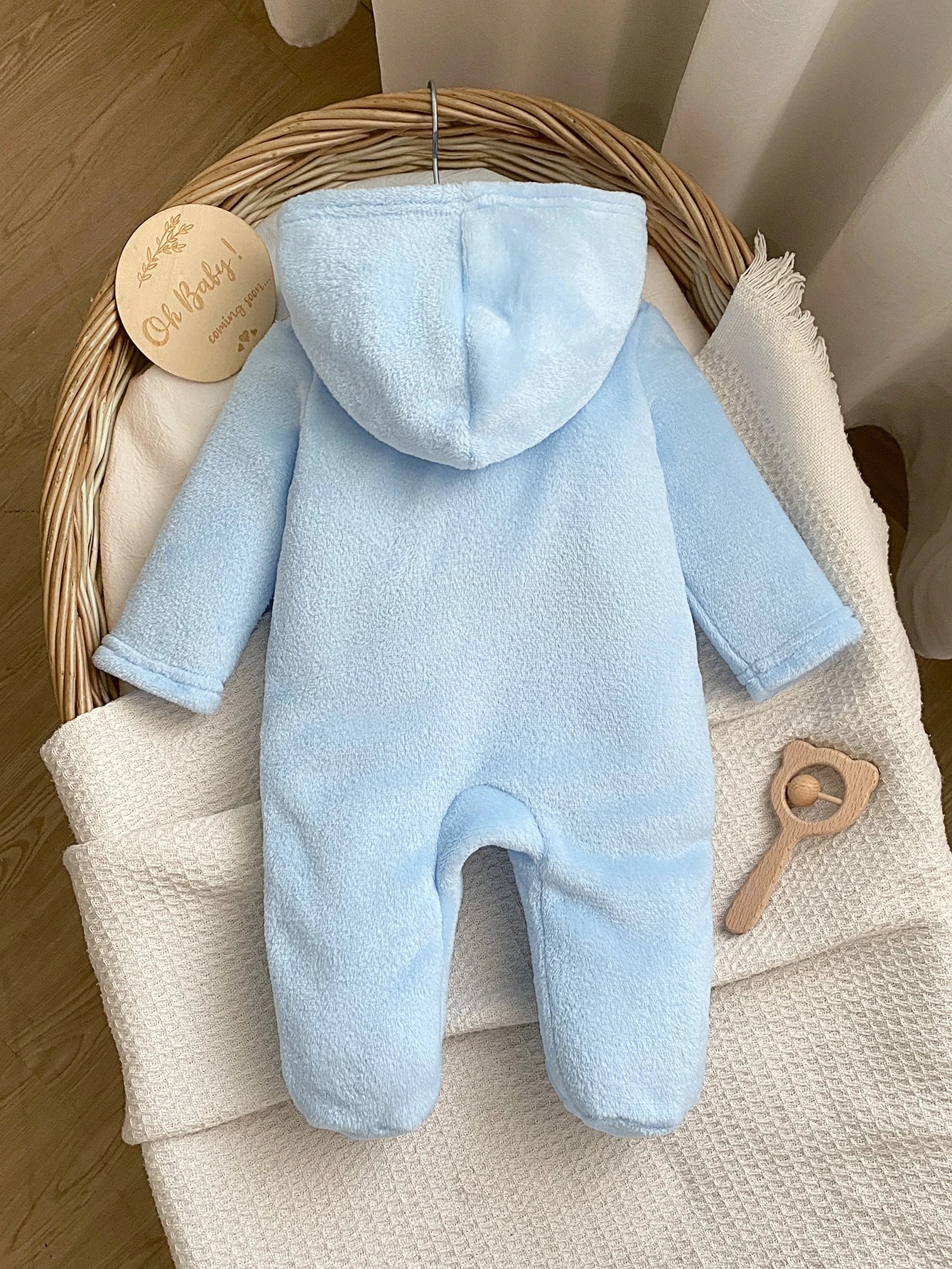 Barboteuse à pieds en flanelle double face à manches longues pour nouveau-nés, motif — vue 6